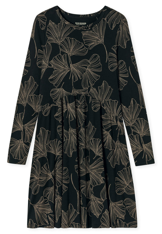 Nachthemd langarm, 95cm (Schwarz)