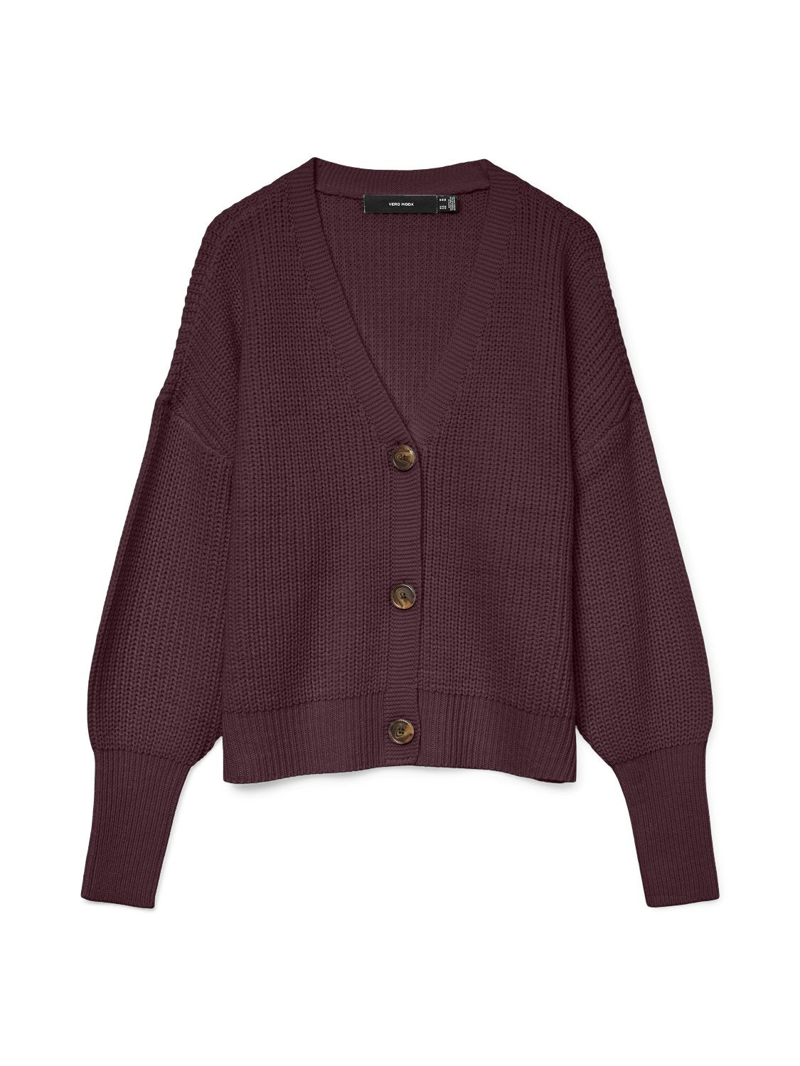 Vmlea Ls V-neck Cuff Cardigan Noos (Winetasting)
