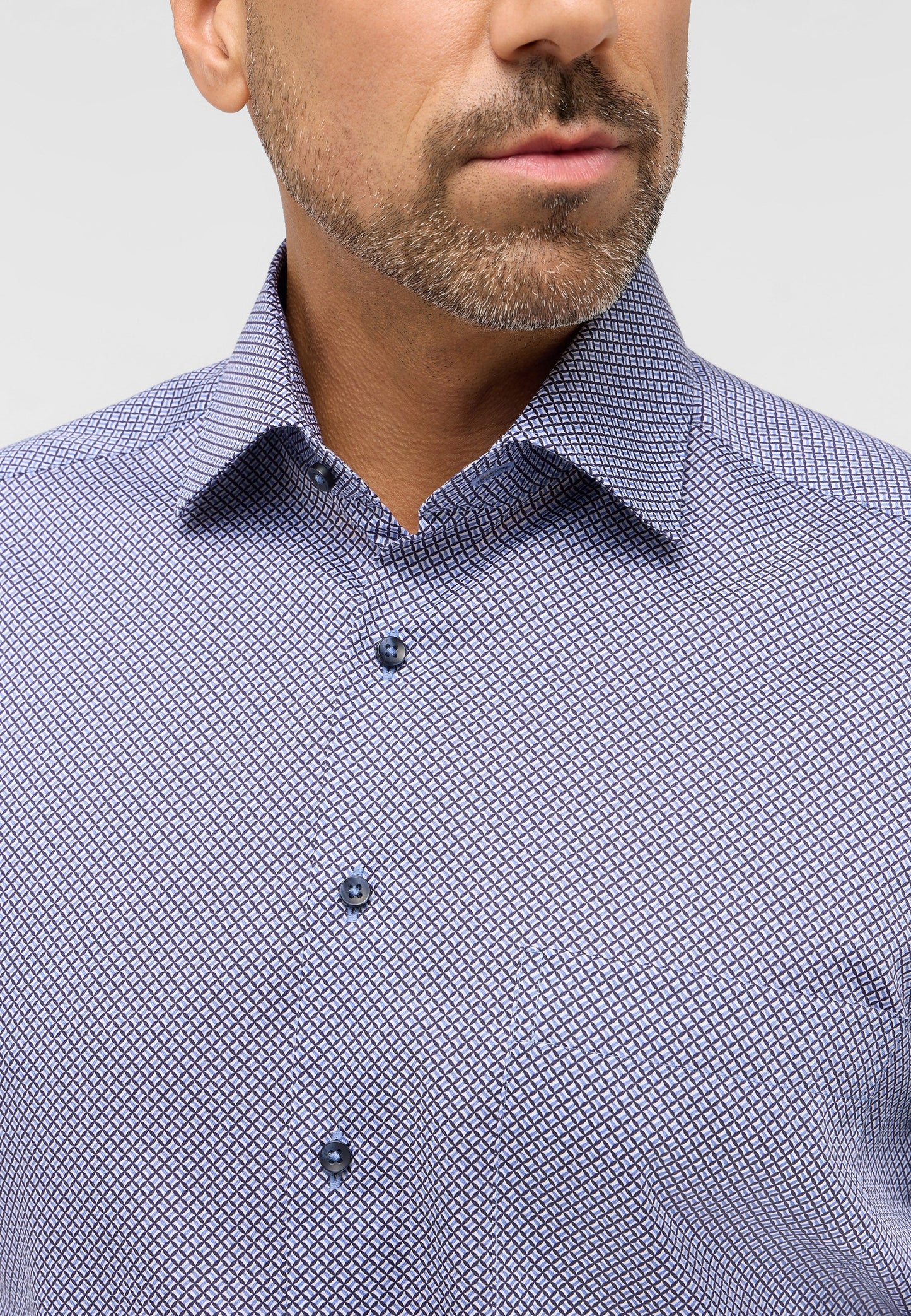 Hemd Twill Langarm (Mittelblau)