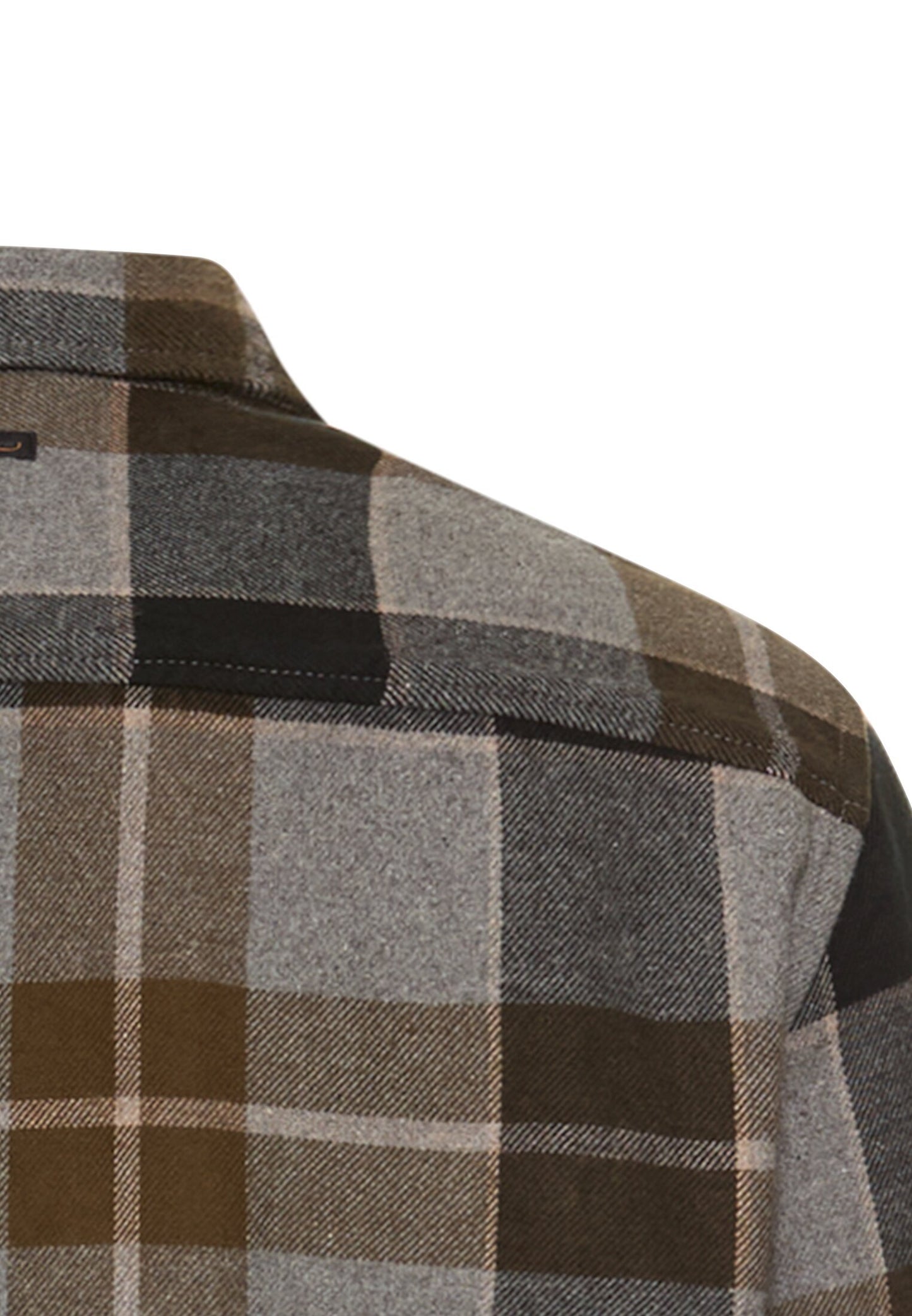 Flanellhemd mit Kontrastdetails und Brusttaschen (Asphalt)