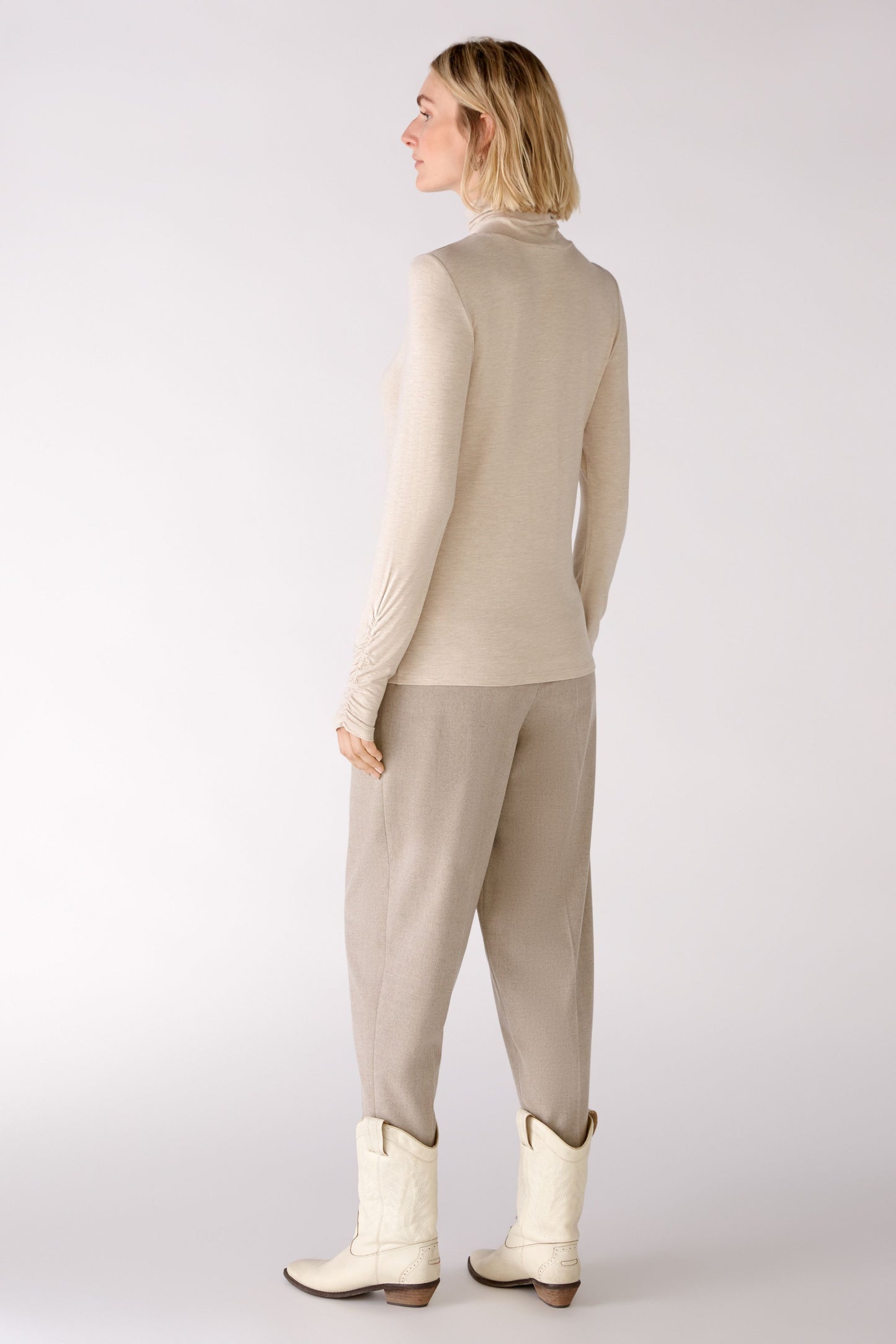 Langarmshirt in softer Viskose (Light Stone)