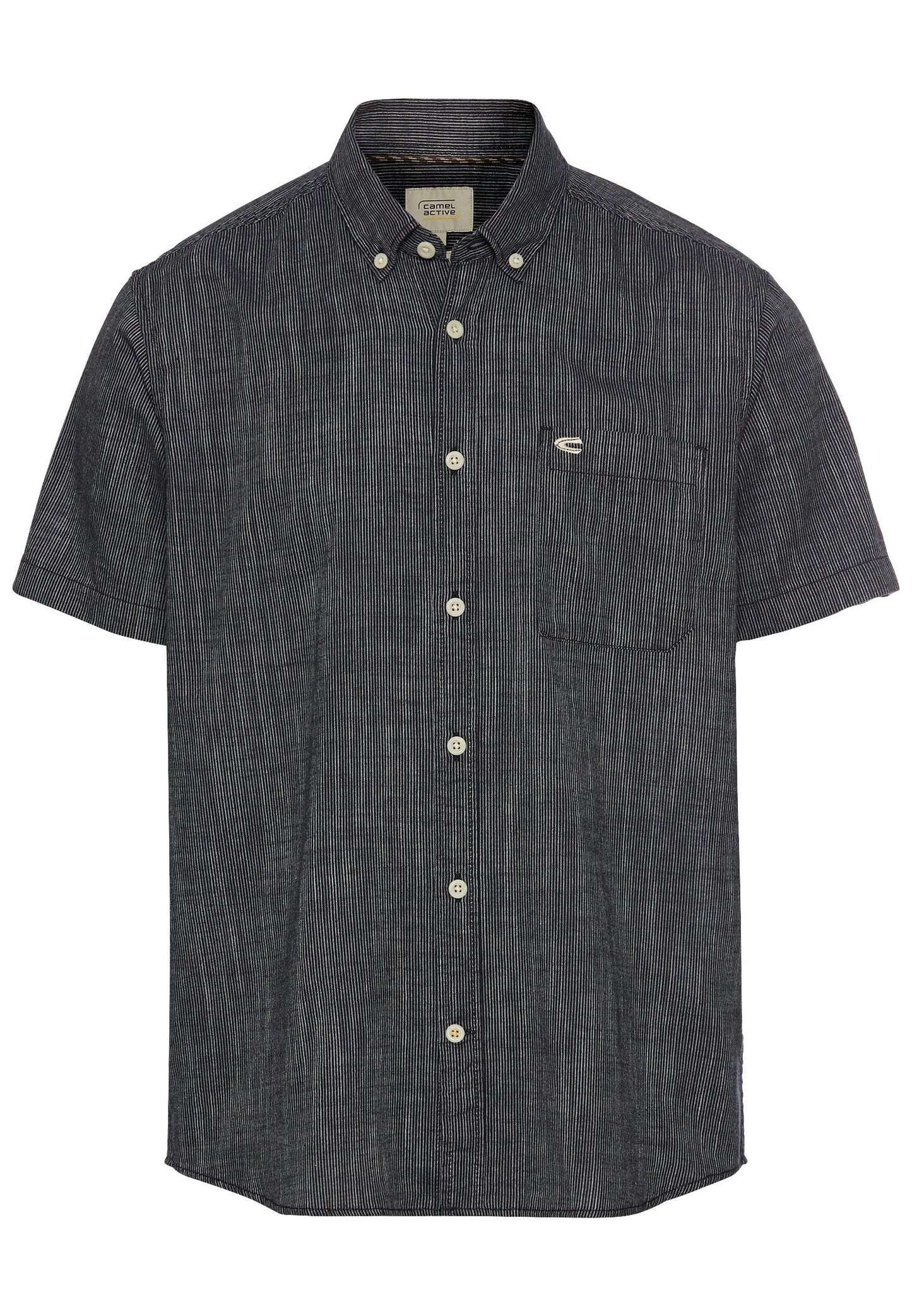 Kurzarmhemd mit Strukturmuster (Dark Navy)