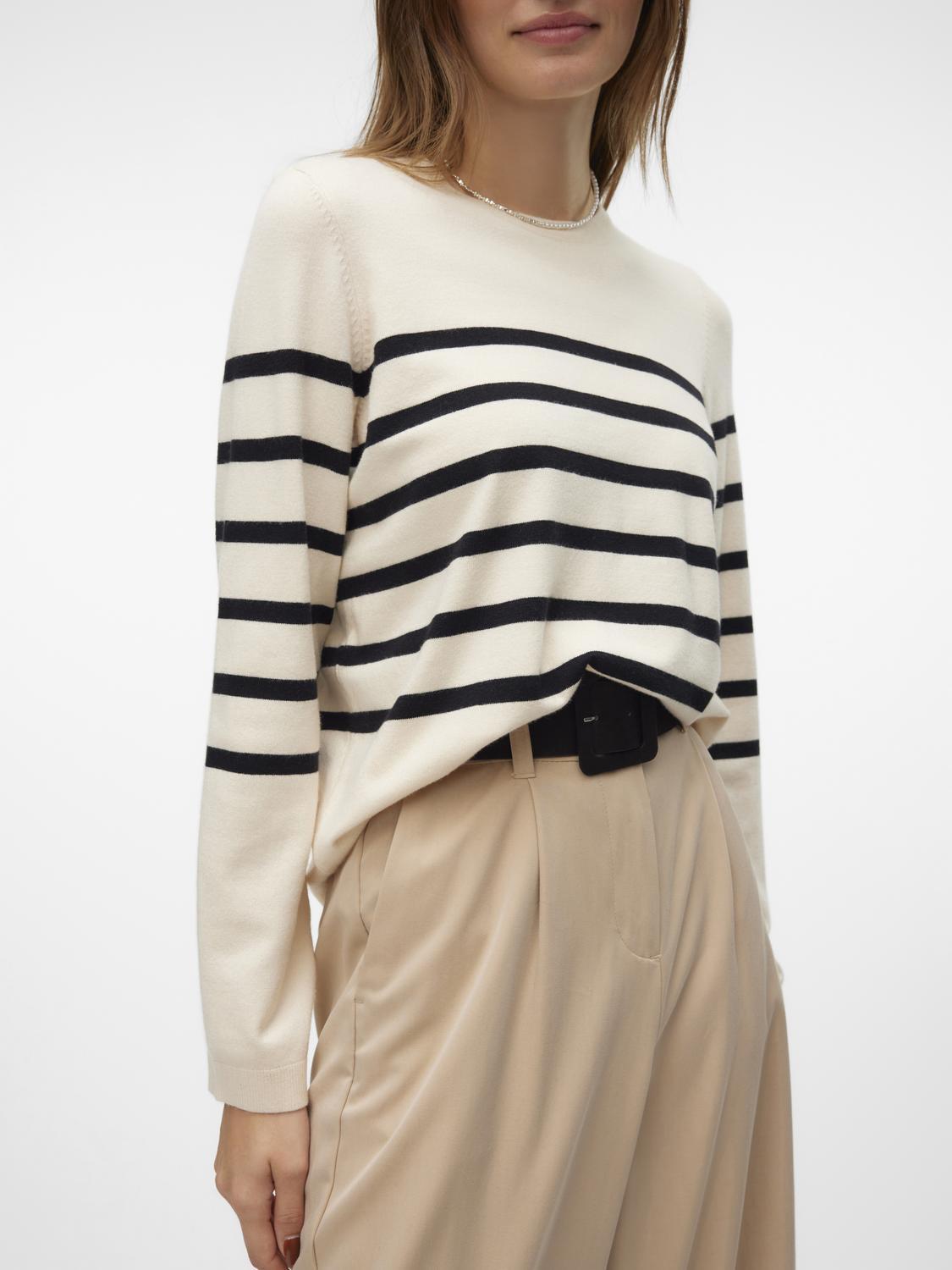 Vmsaba Plain Ls O-neck Pullover Ga Noos (Birch/blac)