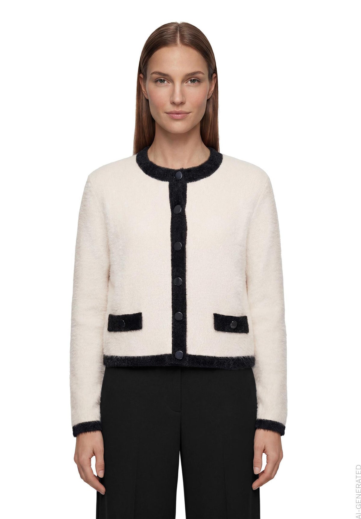 Grobstrickjacke (Patch Beige/bla)