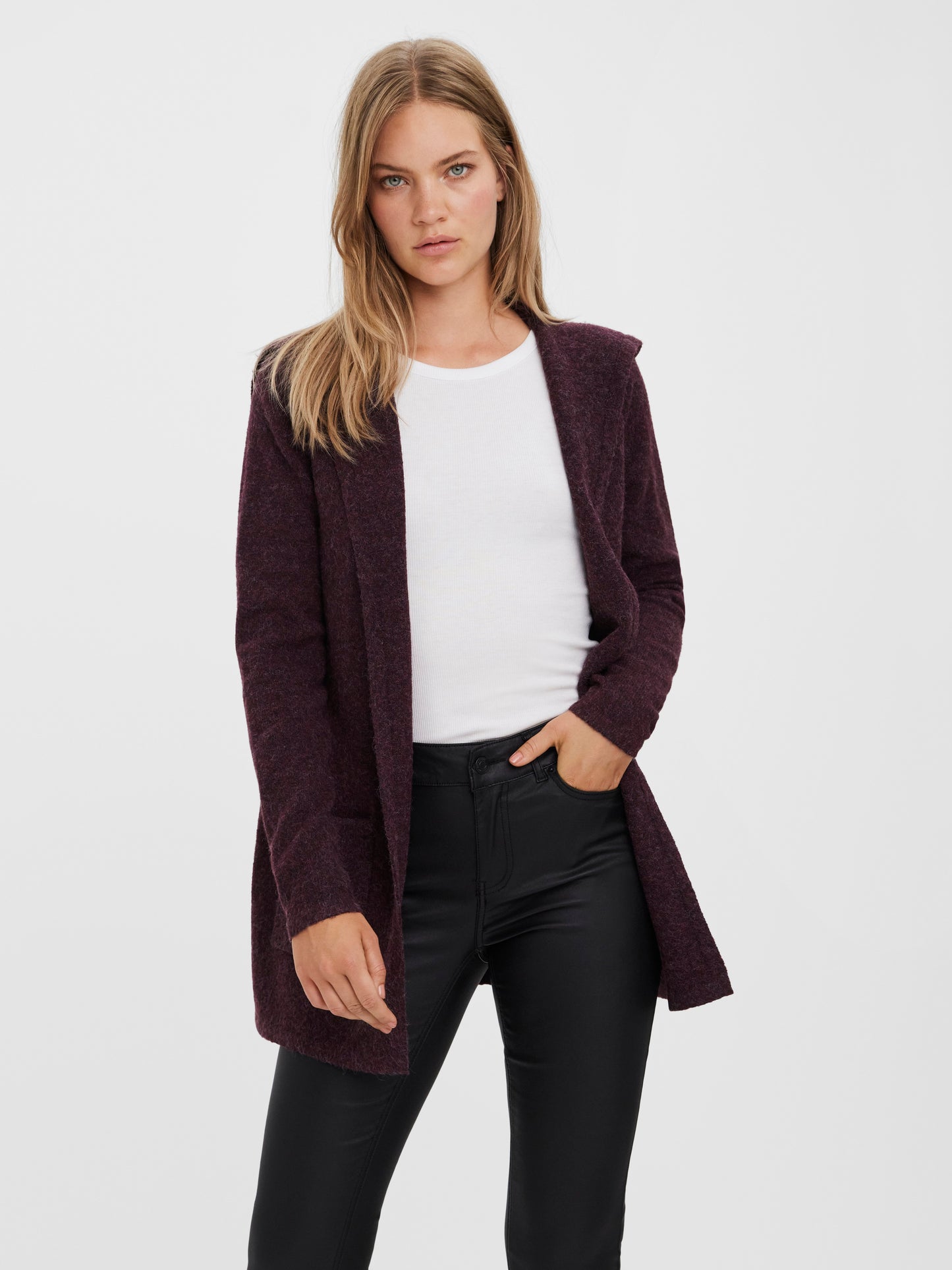 Vmdoffy Ls Open Hood Cardigan Ga Noos (Winetastin)