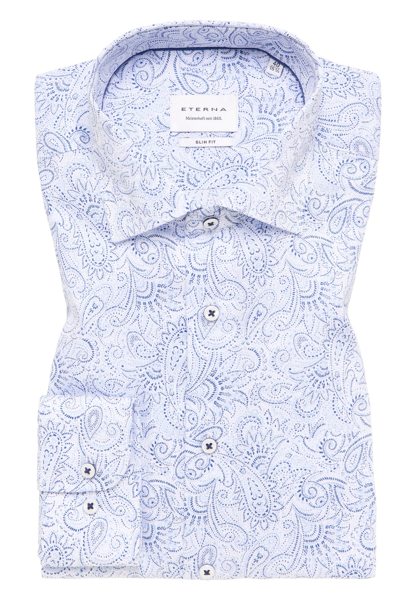 Hemd Twill Langarm (Mittelblau)