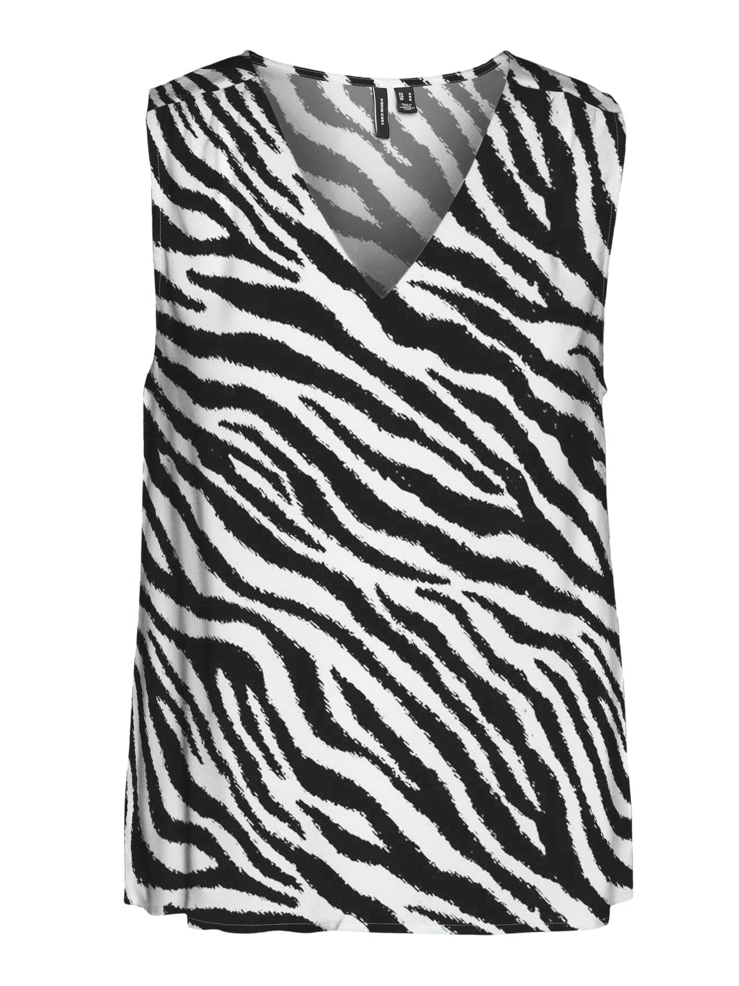 Vmeasy Joy S/l V-neck Top Wvn Ga (Birch/zebr)