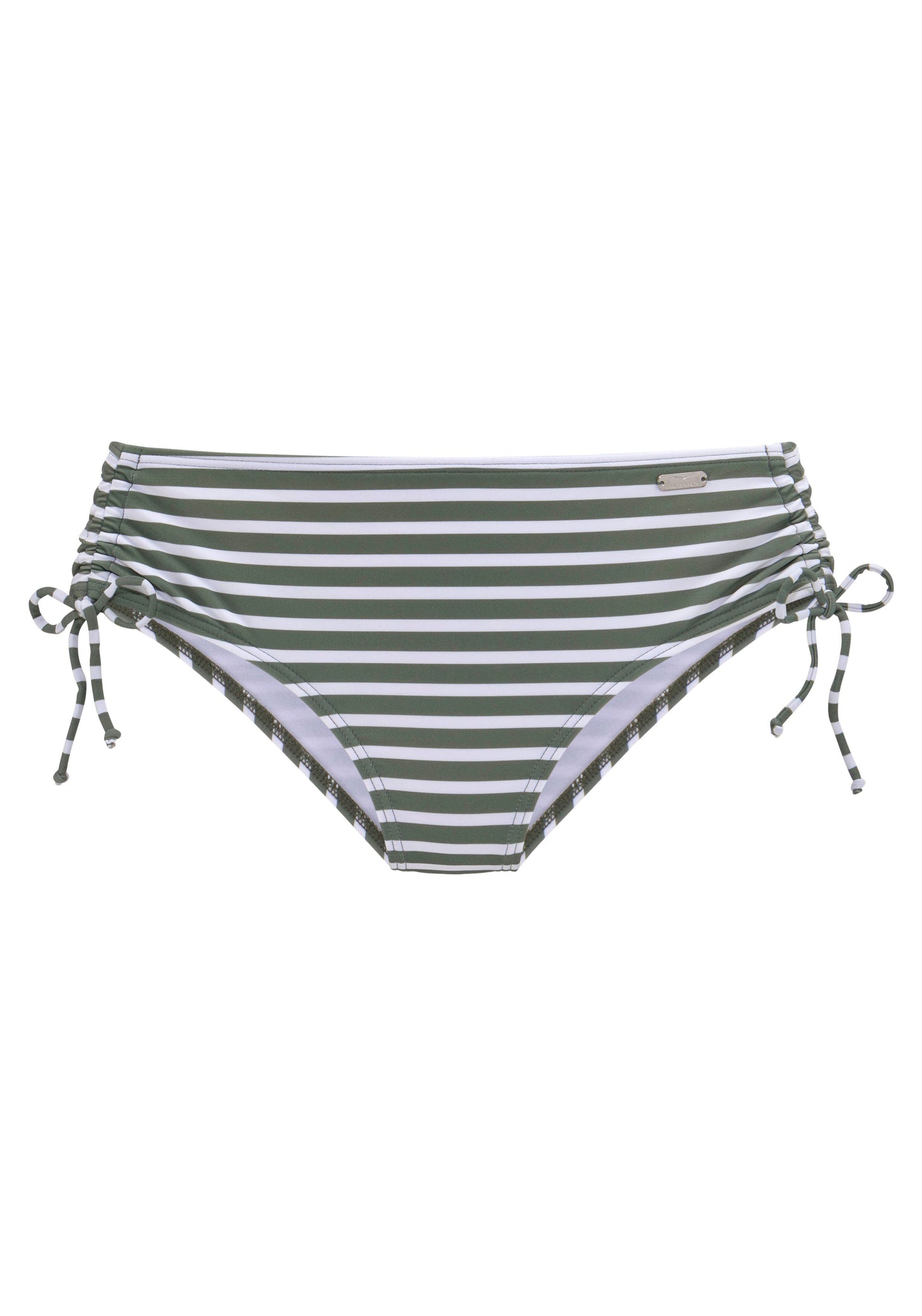Venice Beach LM exkl. Sport Bikinihose mit Raffung (Oliv Stripe)