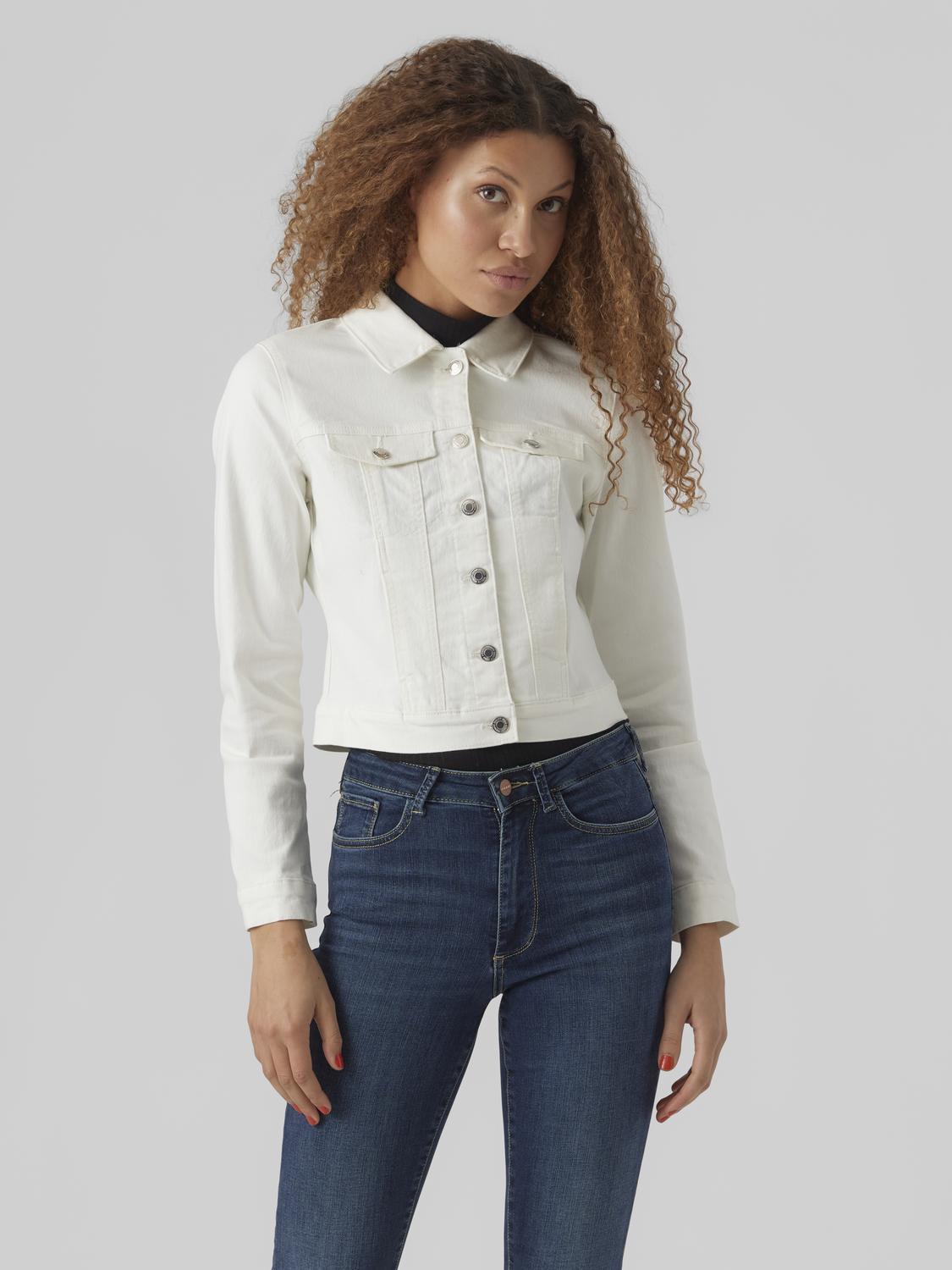 Vmluna Ls Slim Dnm Jacket Mix Ga Noos (Cloud Dancer)