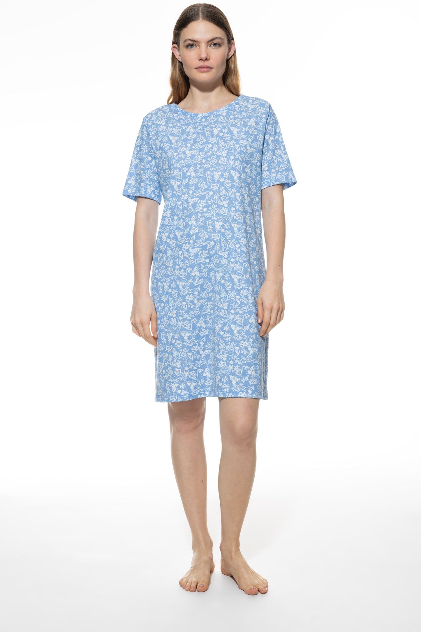 Nachthemd kurzarm (Blue Silk)