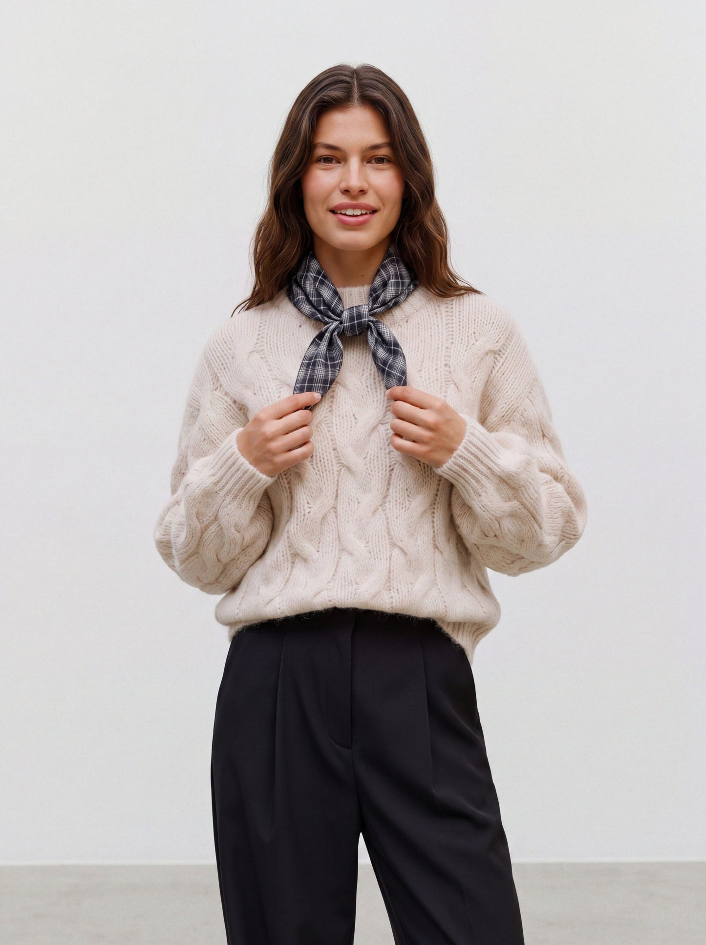 Vmmaybe Ls High Neck Cable Pullover Noos (Oatmeal)
