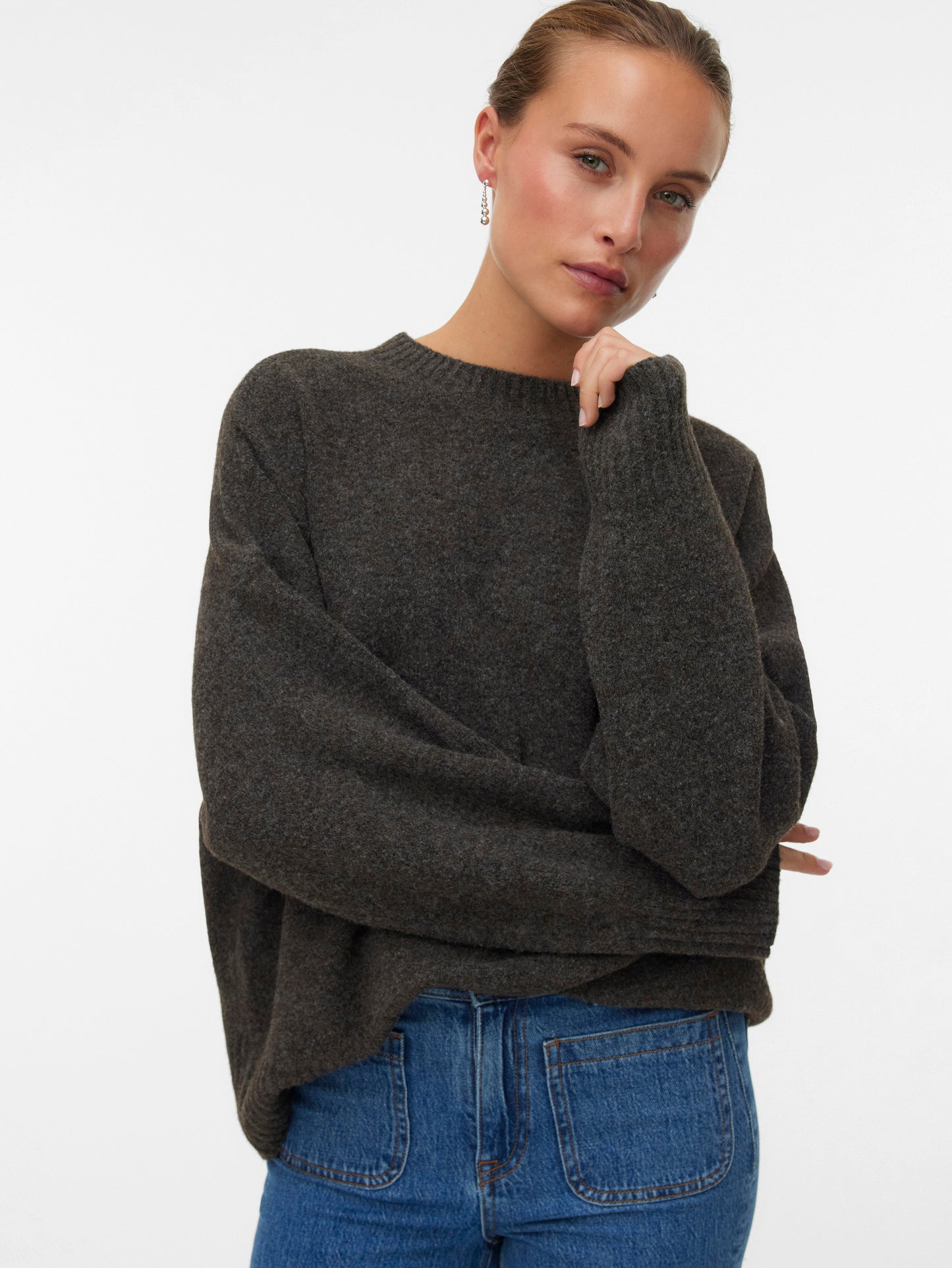 Vmboom Ls O-neck Pullover Ga Noos (Chocolate)