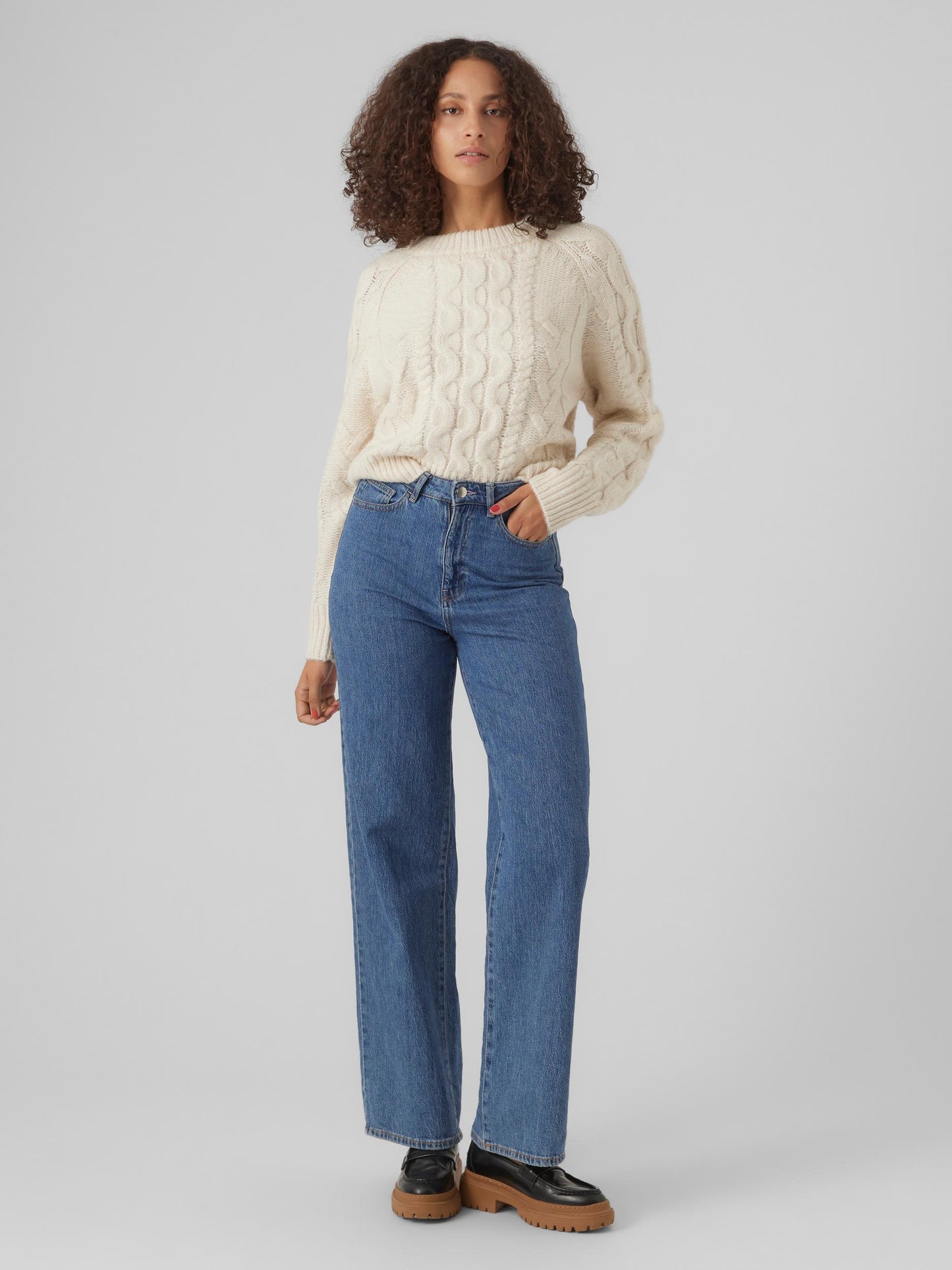 Vmbirgitte Ls O-neck Pullover (Mint/w. Me)