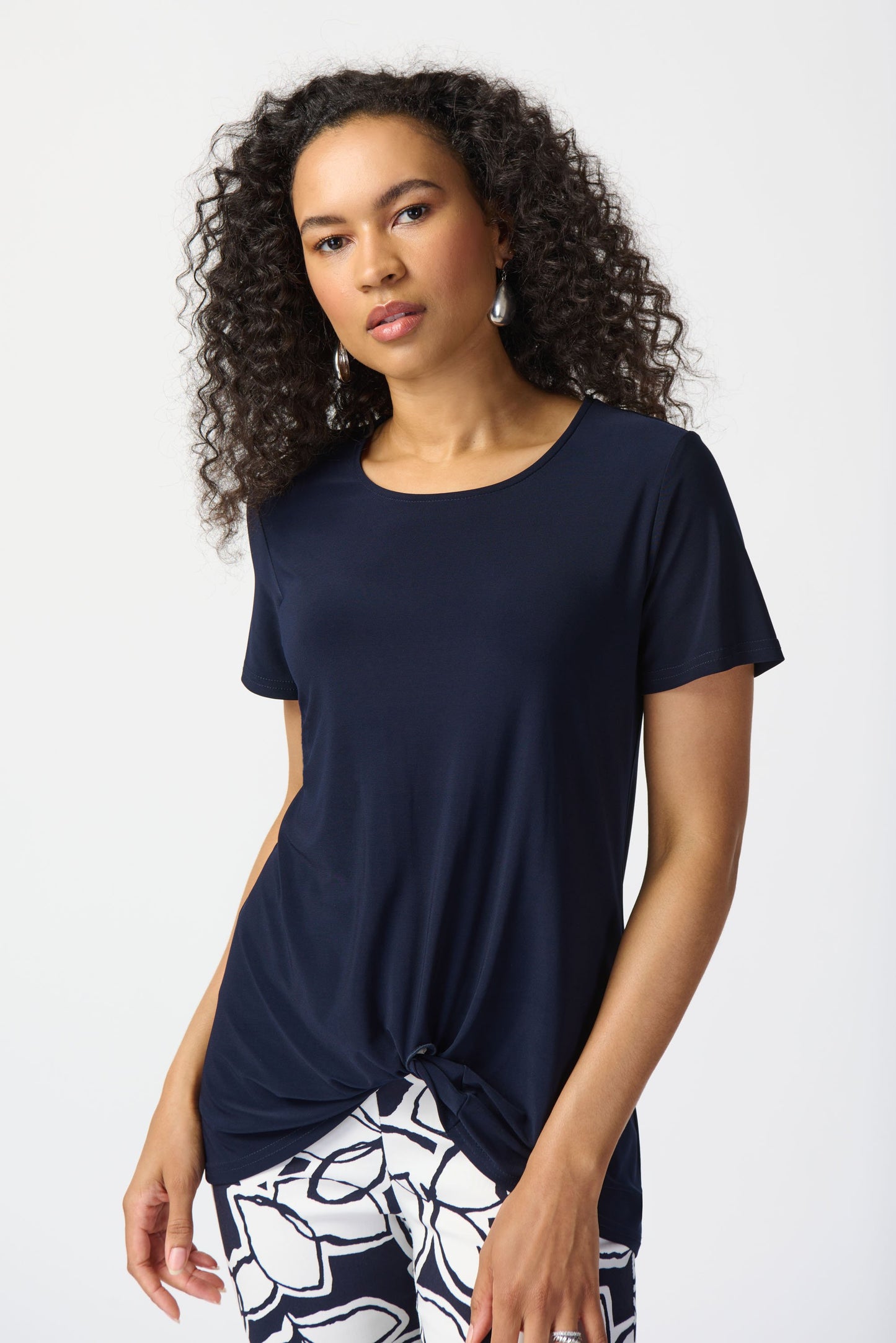 Jerseyoberteil mit Knotendetail (Marine)
