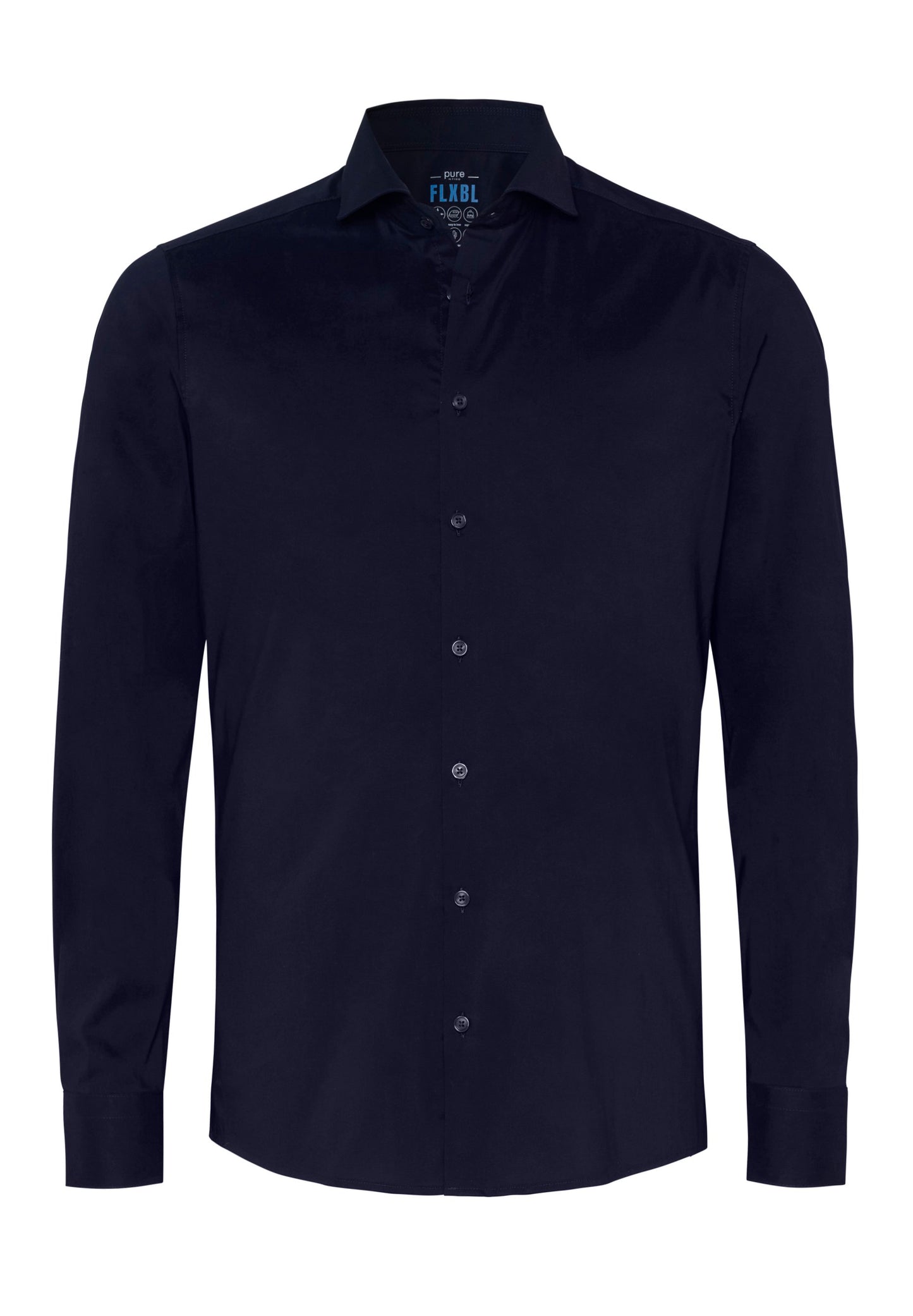 PURE- FLXBL Hemd Langarm (Uni Marine)