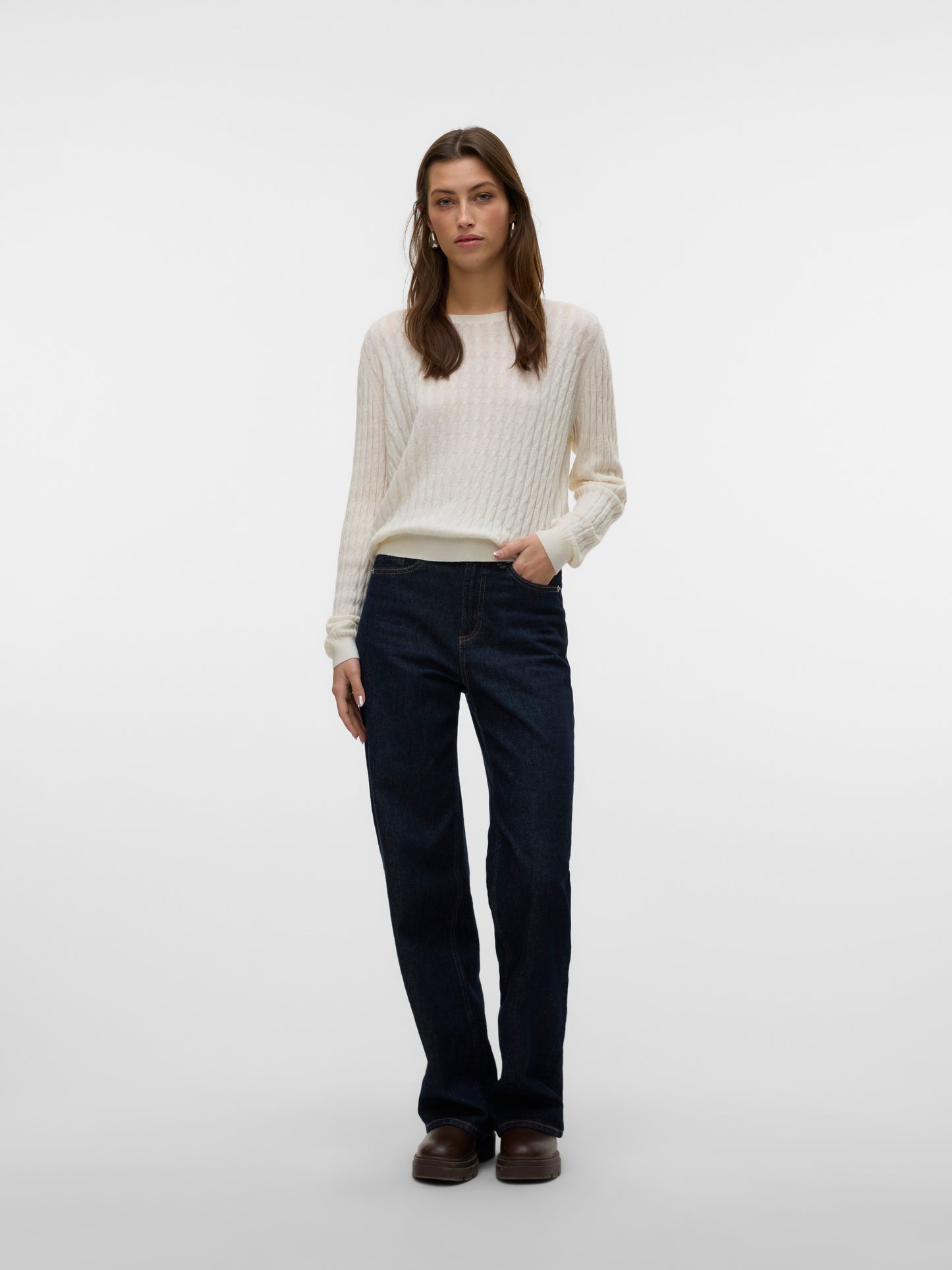 Vmflo Ls O-neck Pullover Boo (Birch)