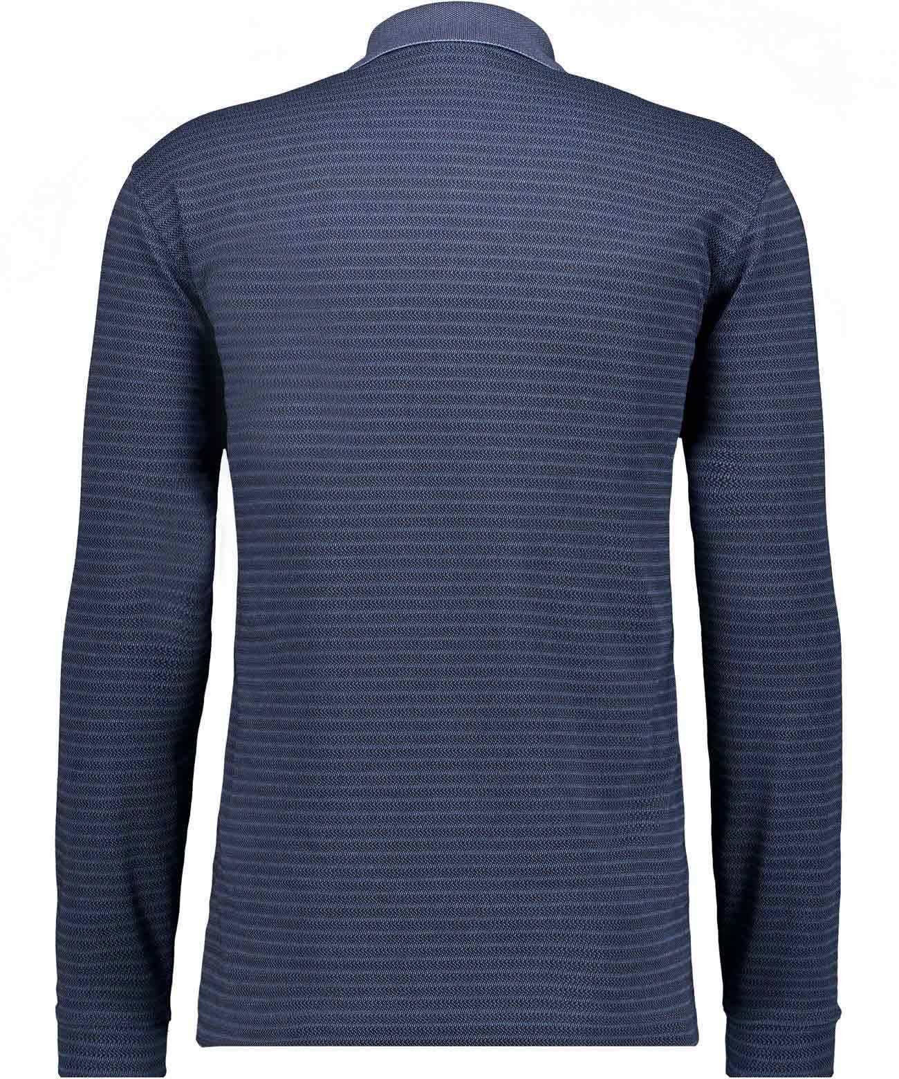 Softknit-Polo Jacquard, Langarm (Marine)