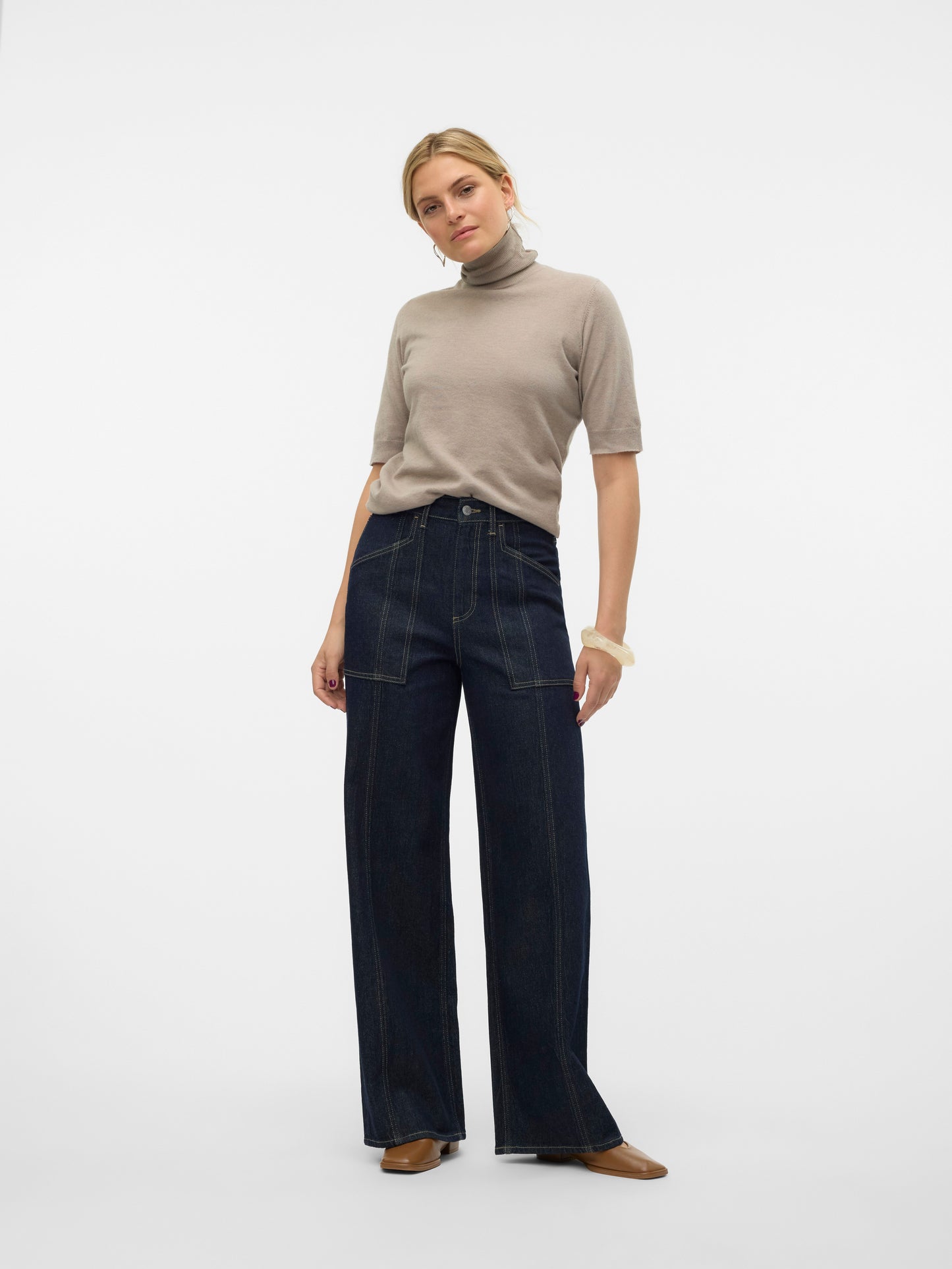 Vmfantastic 2/4 Rollneck Pullover Ga Boo (Moon Rock/)