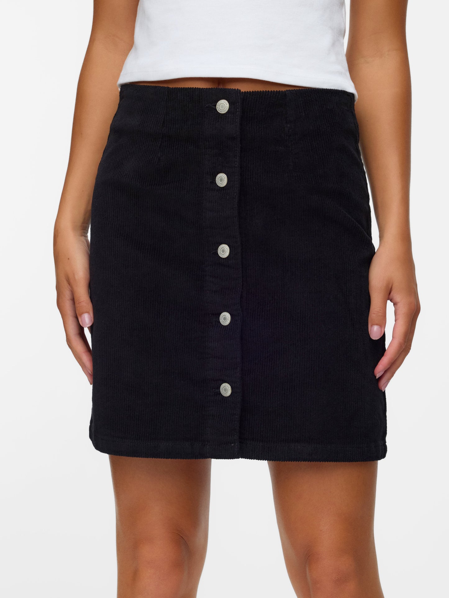 Vmetta Hr Short Cord Skater Skirt Noos (Black)