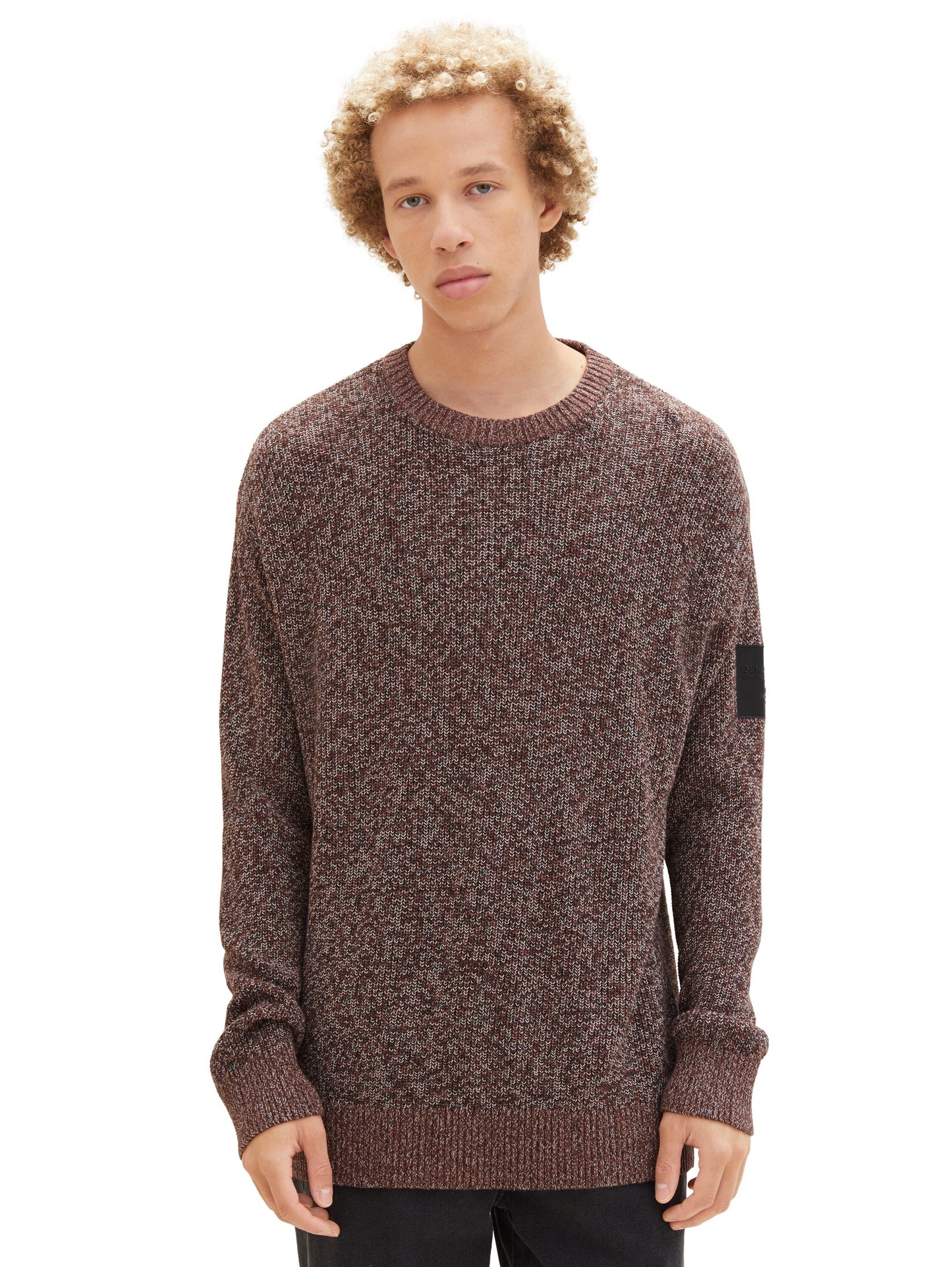 relaxed multicolor knit (Russet Brown M)