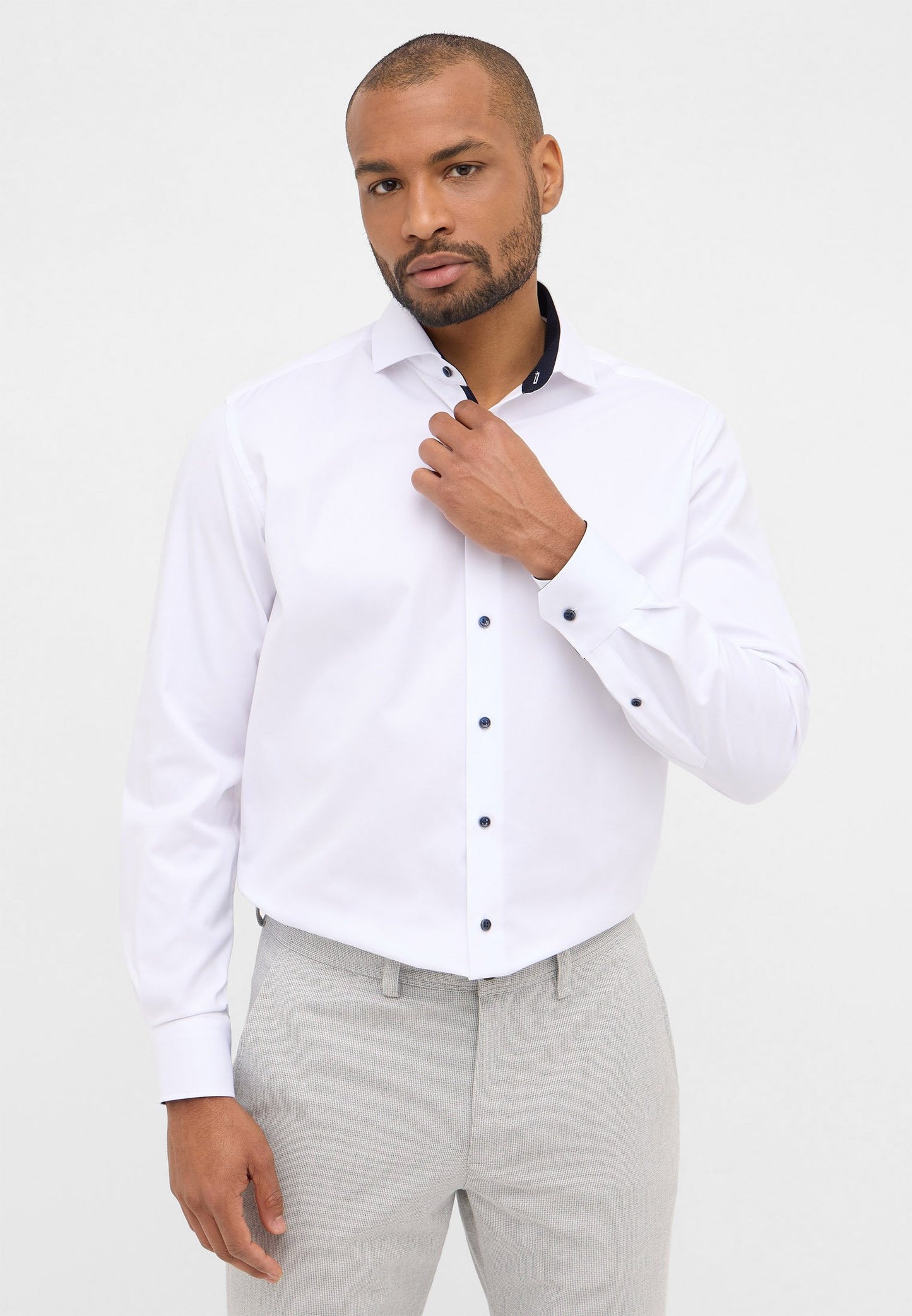 Eterna Langarm Hemd Modern Fit Cover Shirt Twill (Weiss)