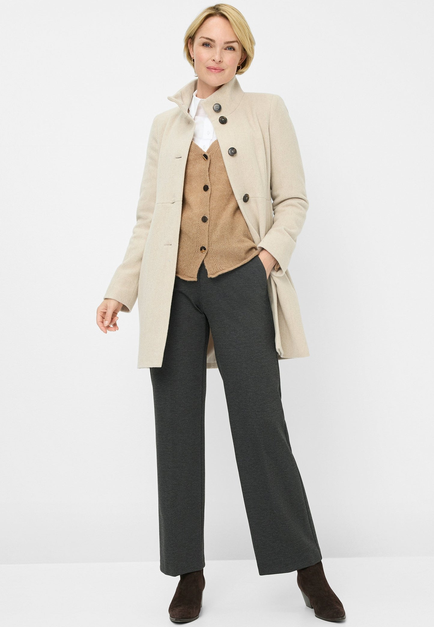 Wolljacke (Beige/kitt)