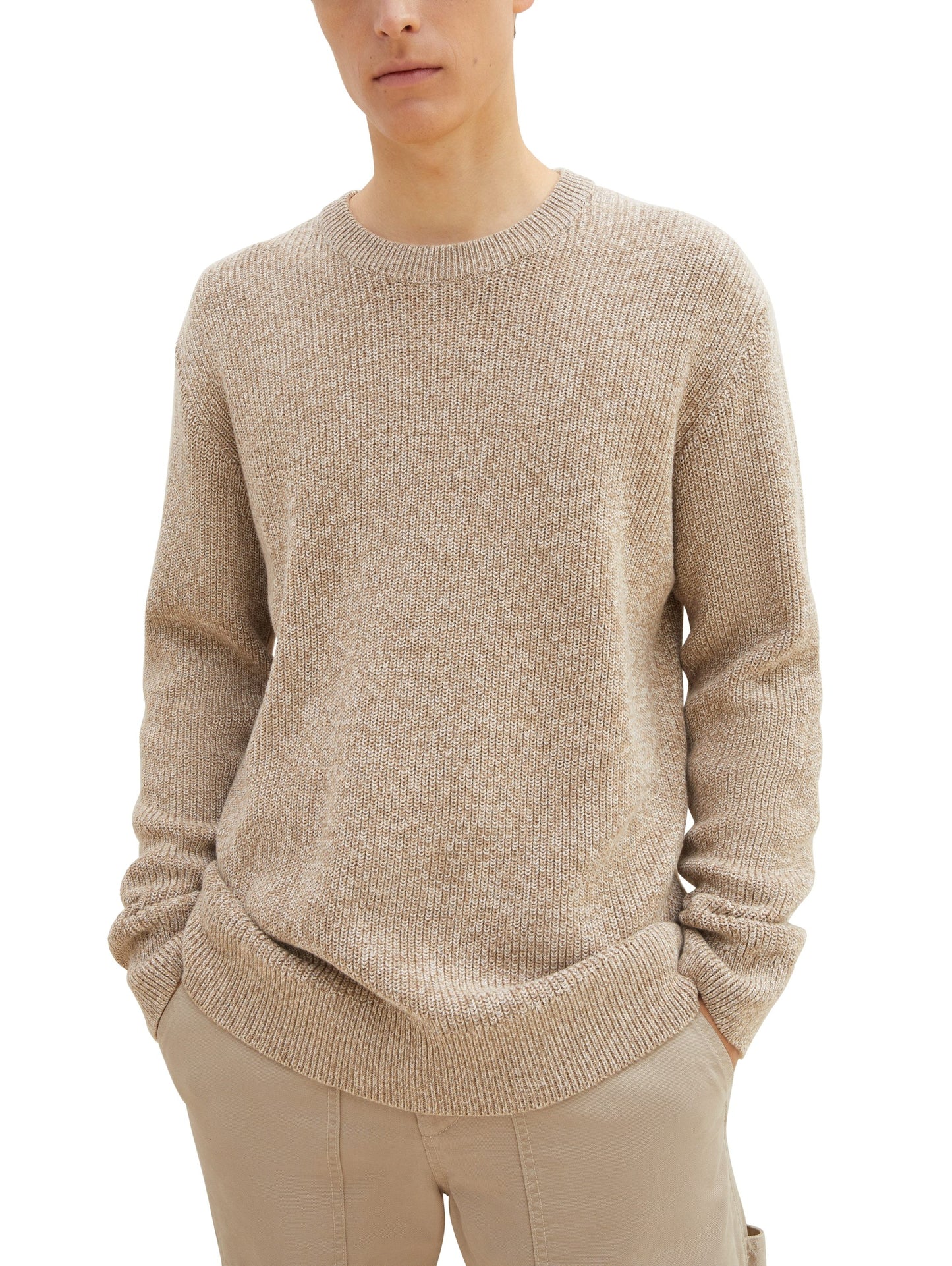 Strickpullover in Melange Optik (Ecru Tonal Mou)