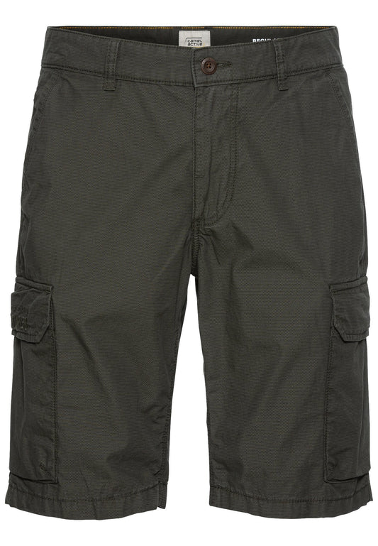 Regular Fit Cargo Shorts mit Minimal Print (Leaf Green)