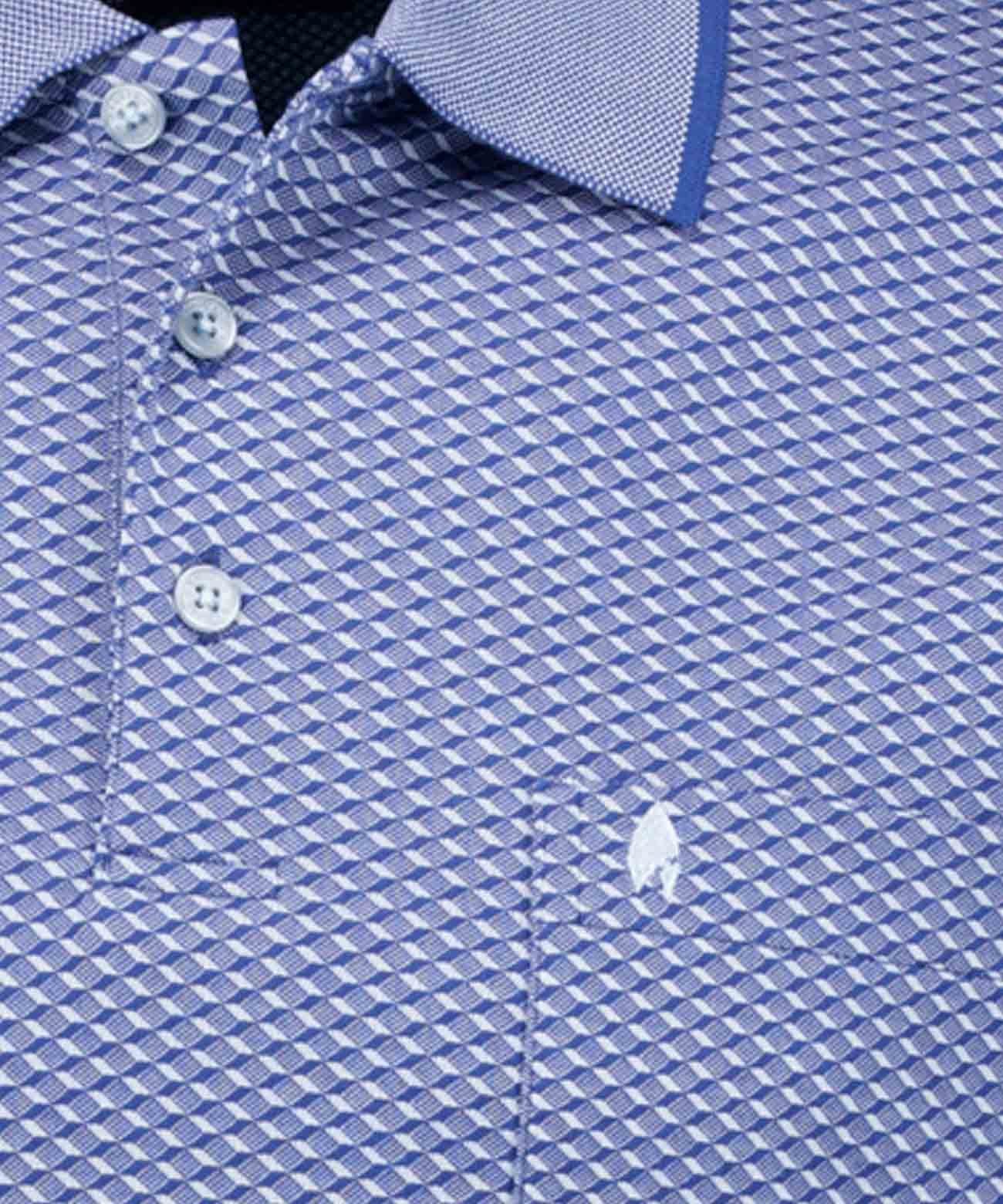 Softknit-Polo Jacquard (Marine Mel)