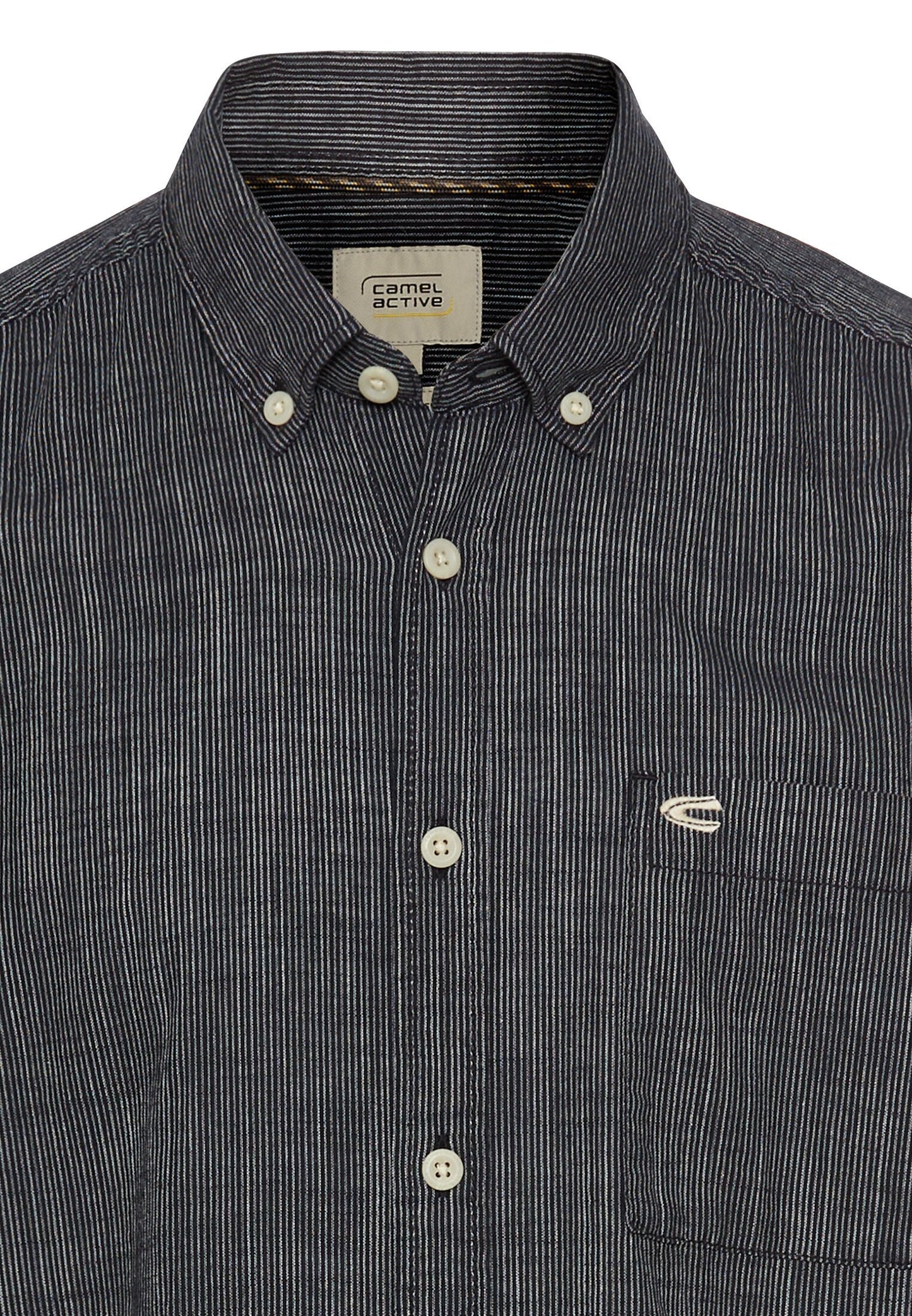 Kurzarmhemd mit Strukturmuster (Dark Navy)