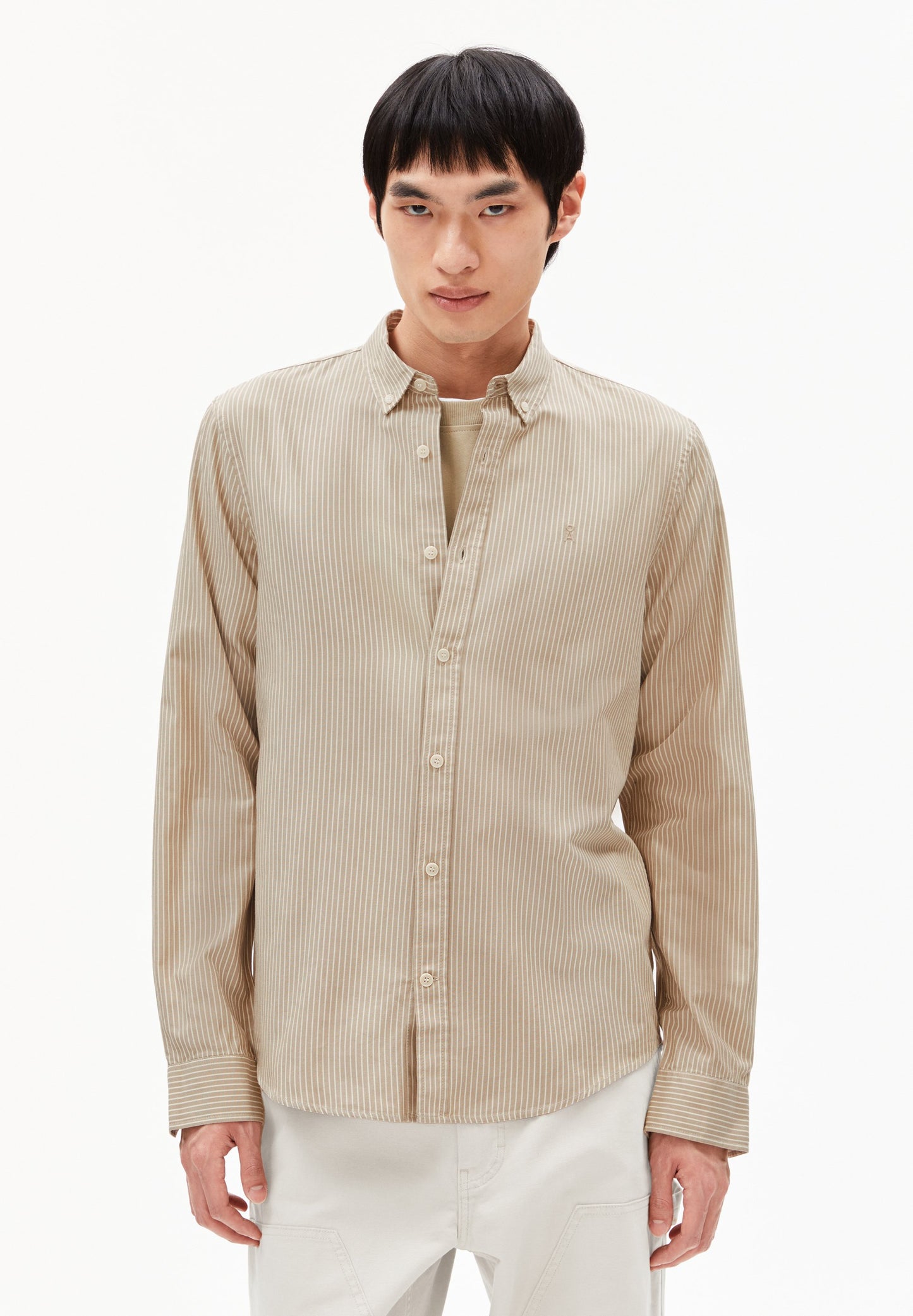 Quaasa Stripe Longsleeve Shirt (Light Sage-oatm)