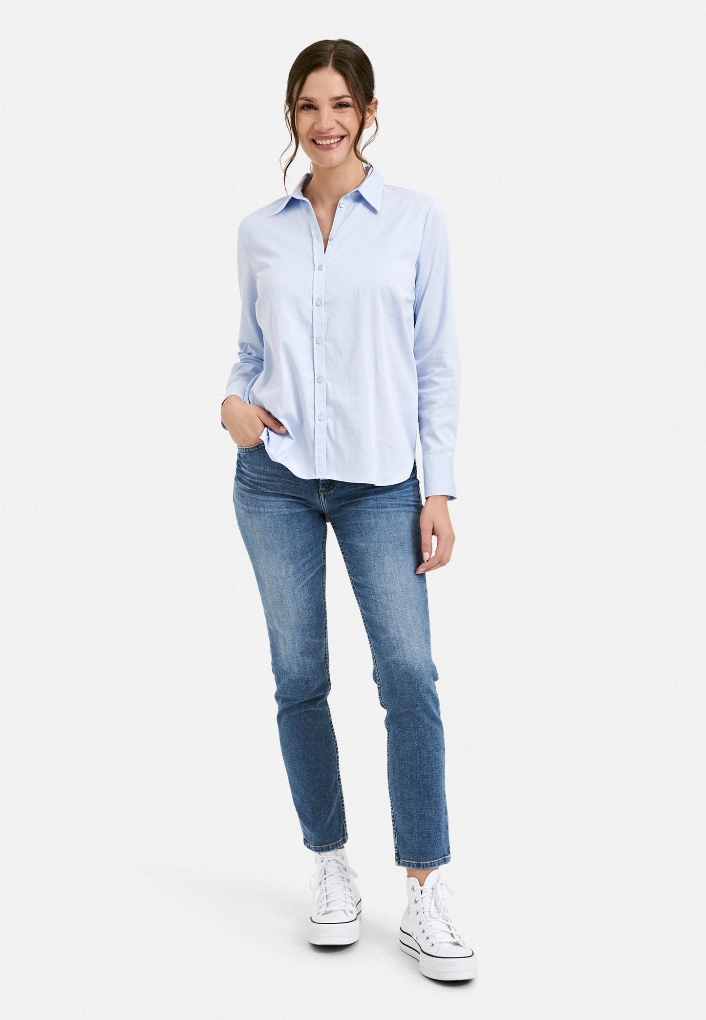 Straight Blouse Collar Blouse NOS (Sky)
