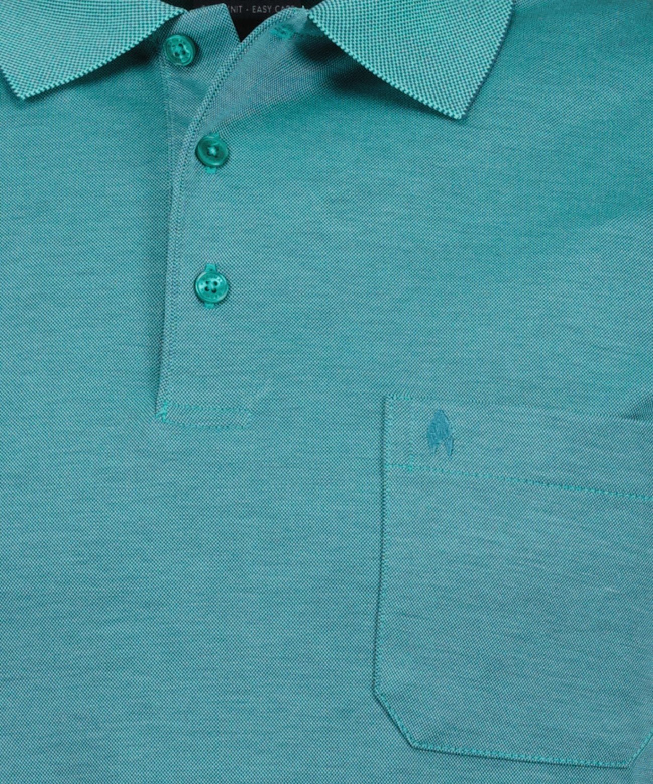 Softknit-Polo mit Brusttasche, kurzarm (Smaragd)