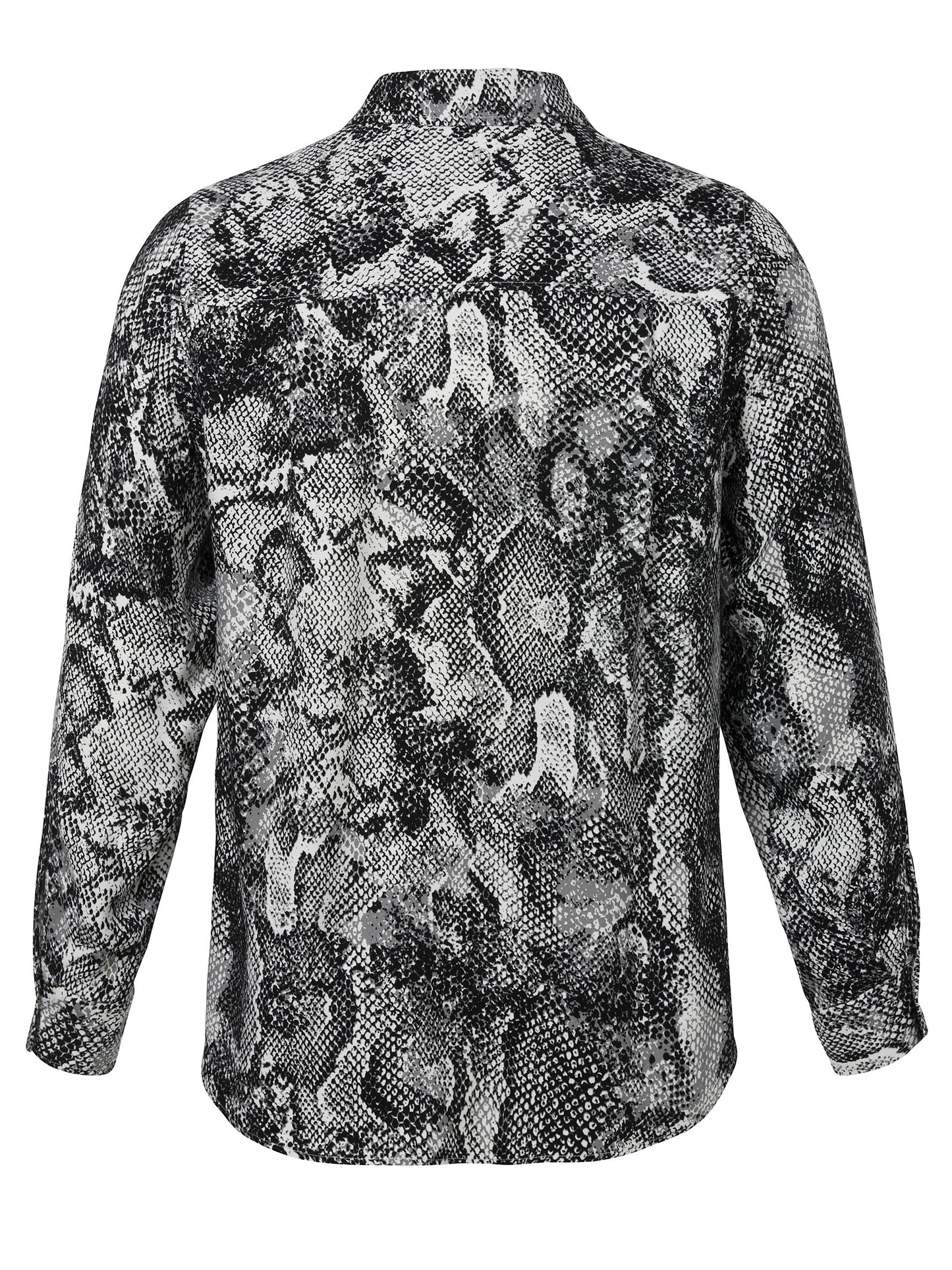 Bluse Hemdkragen 1/1 Arm Druck (Black Multicolor)