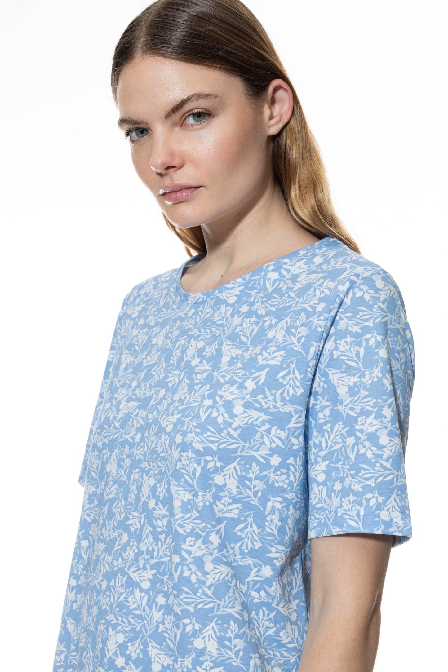 Nachthemd kurzarm (Blue Silk)