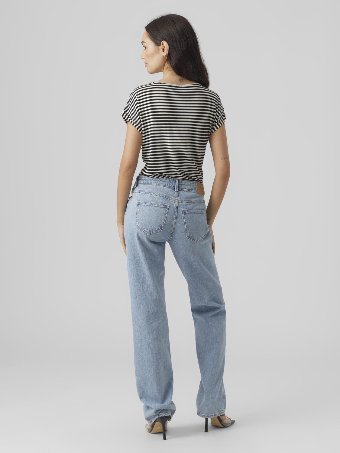 Vmava Plain Ss Top Stripe Ga Jrs Noos (Black/pris)