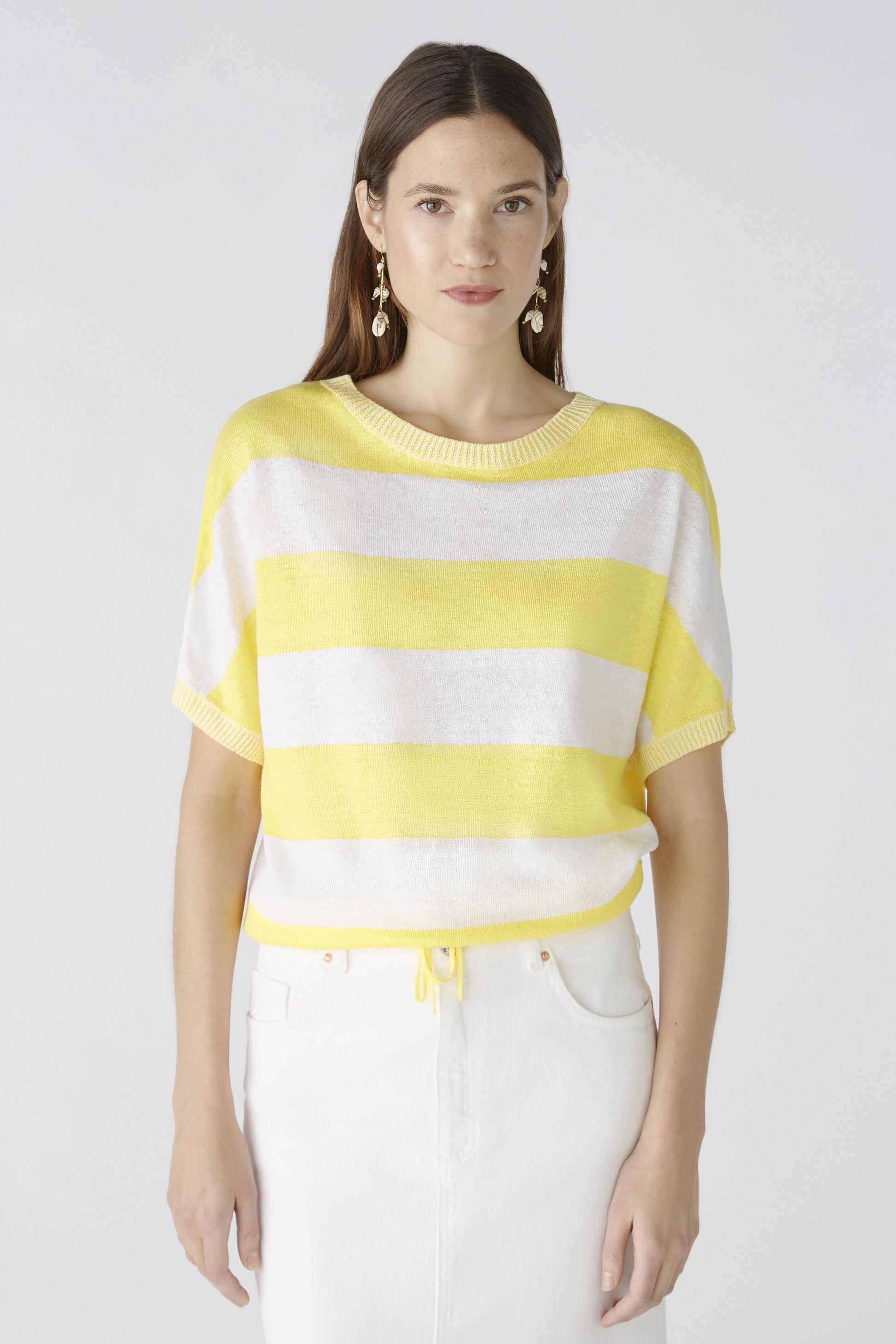 Pullover reines Leinen (White Yellow)