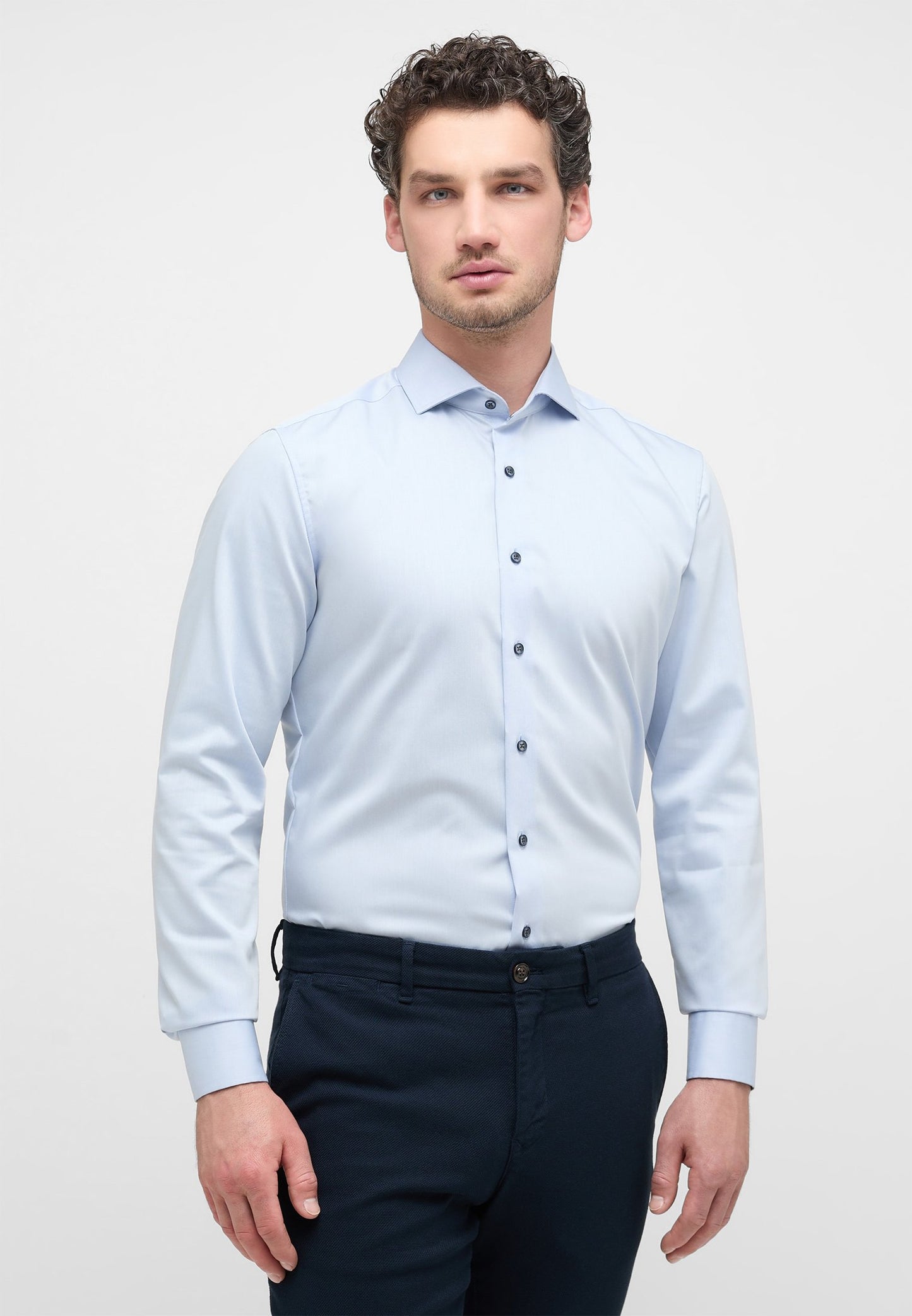 Hemd Twill Langarm (Blau)