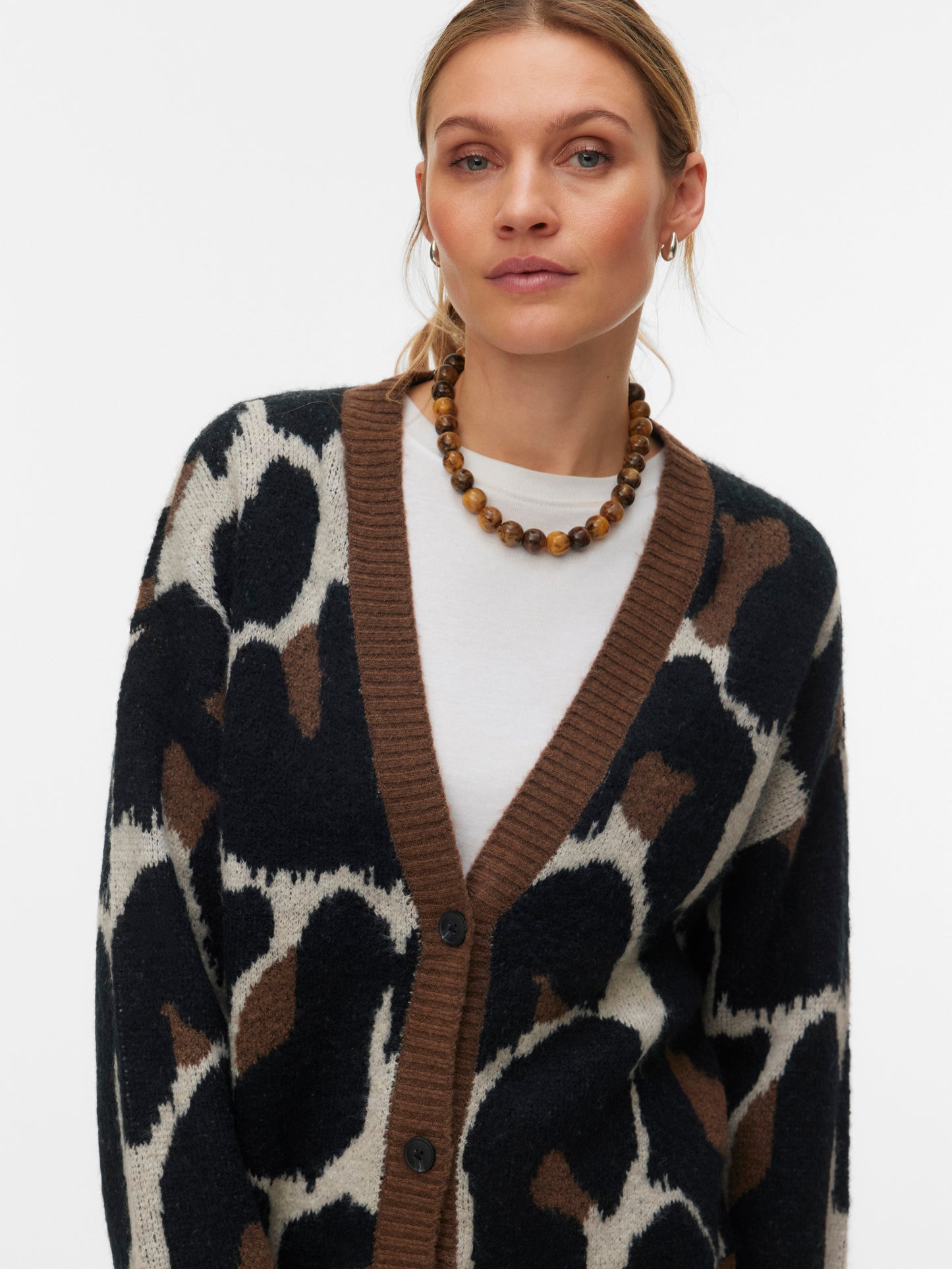 Vmleonie Ls V-neck Cardigan Boo (Cocoa Brow)