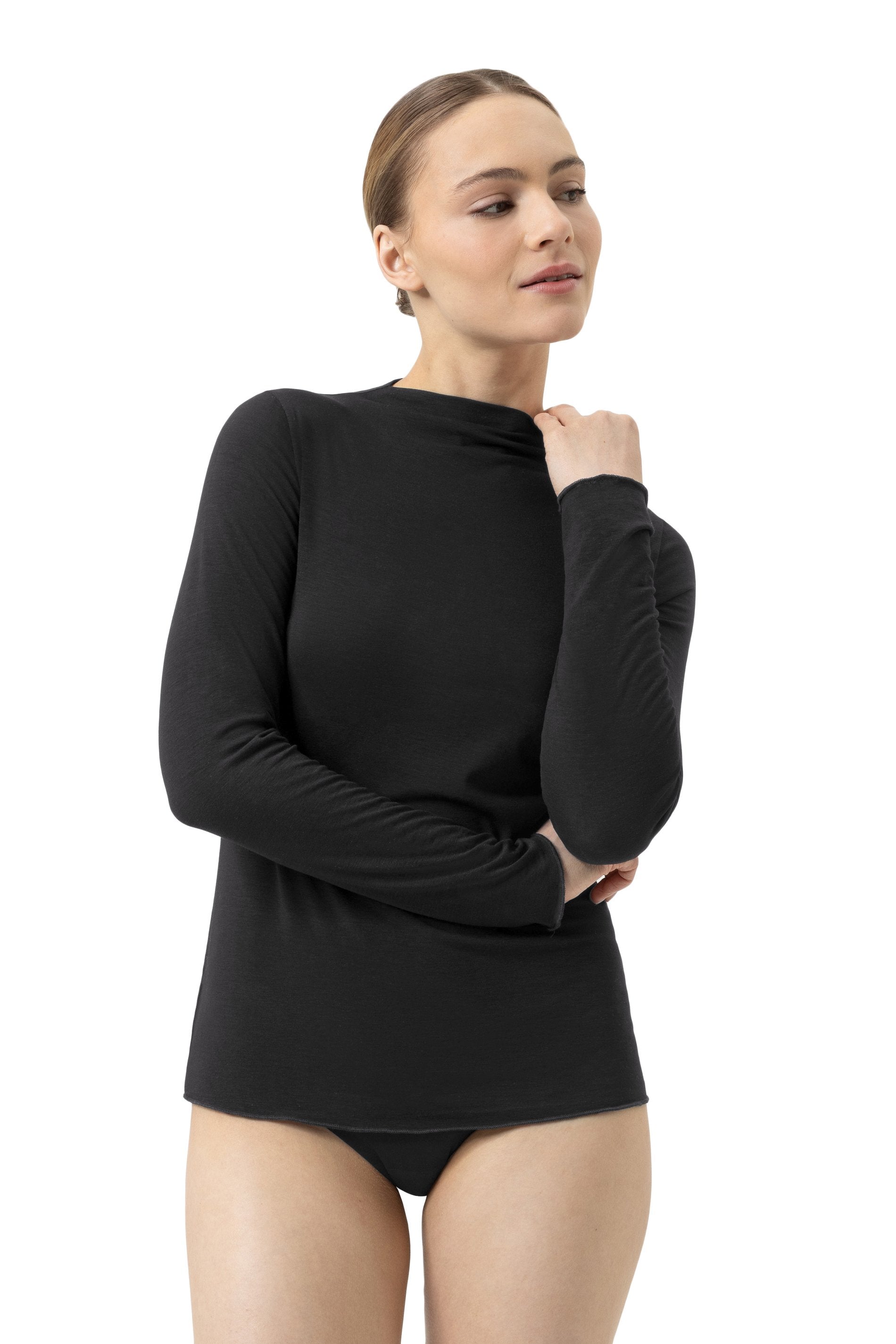 T-Shirt langarm (Schwarz)