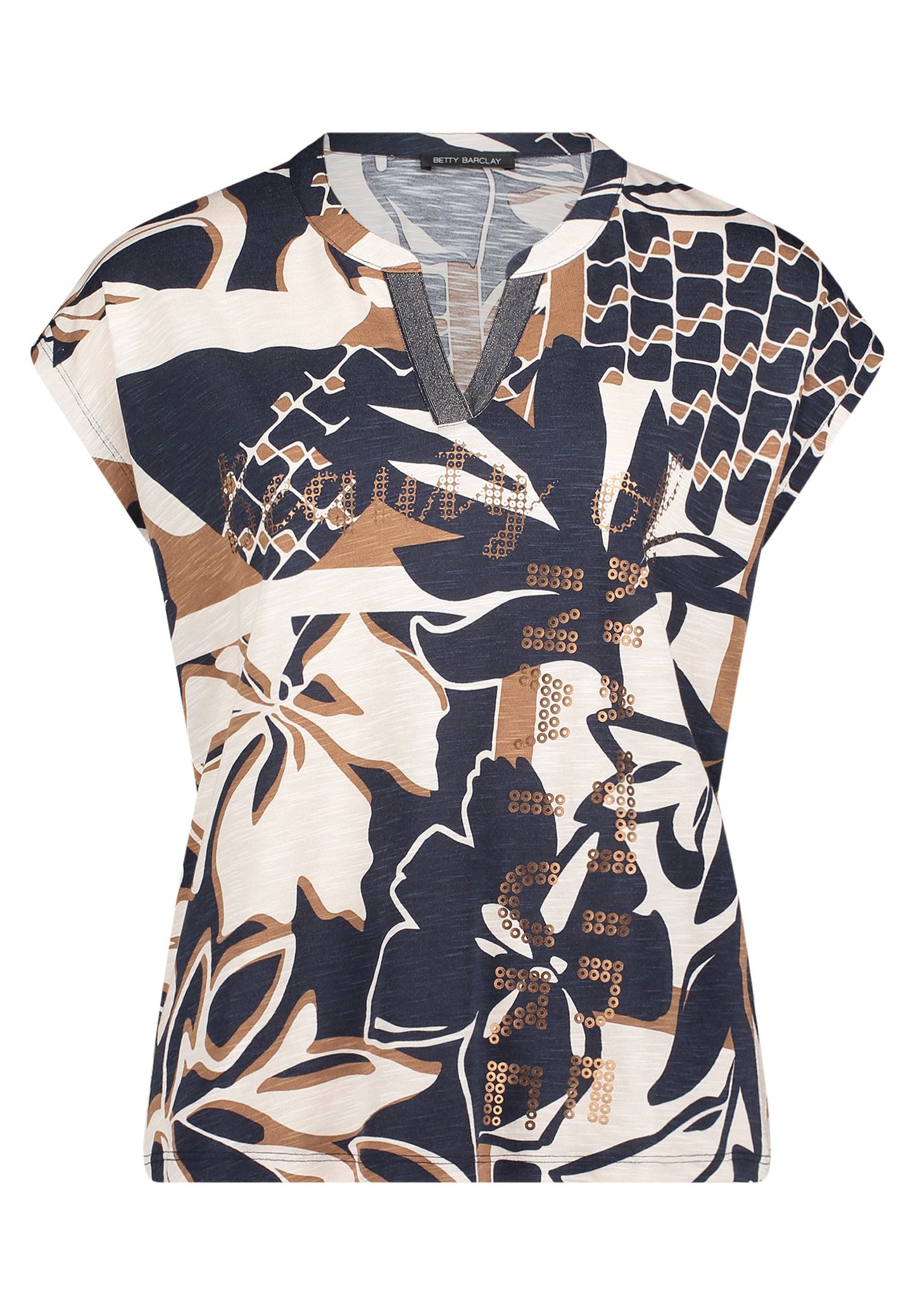 Casual-Shirt (Dark Blue/natur)