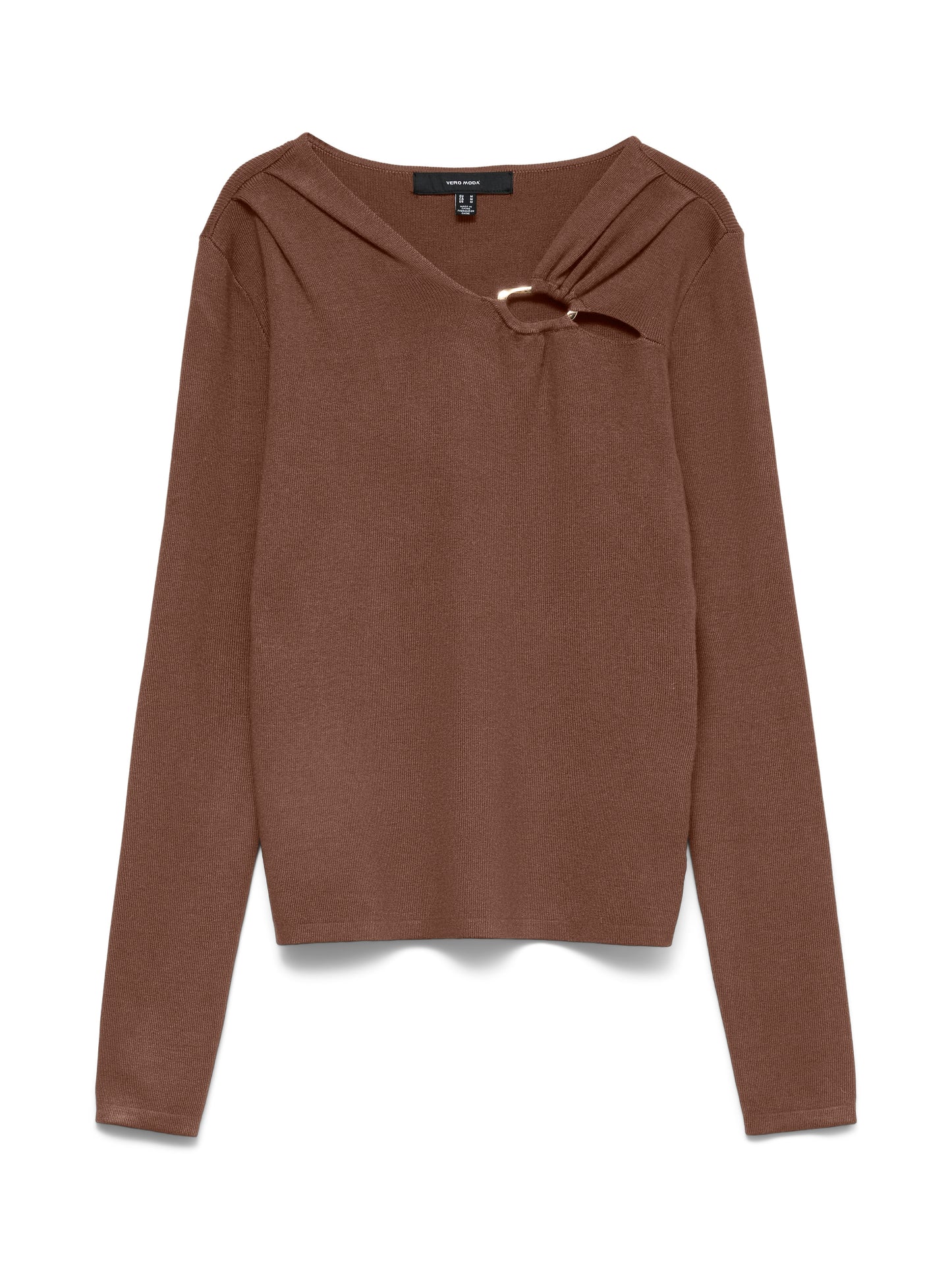 Vmjain Buckle V-neck Pullover (Cocoa Brow)