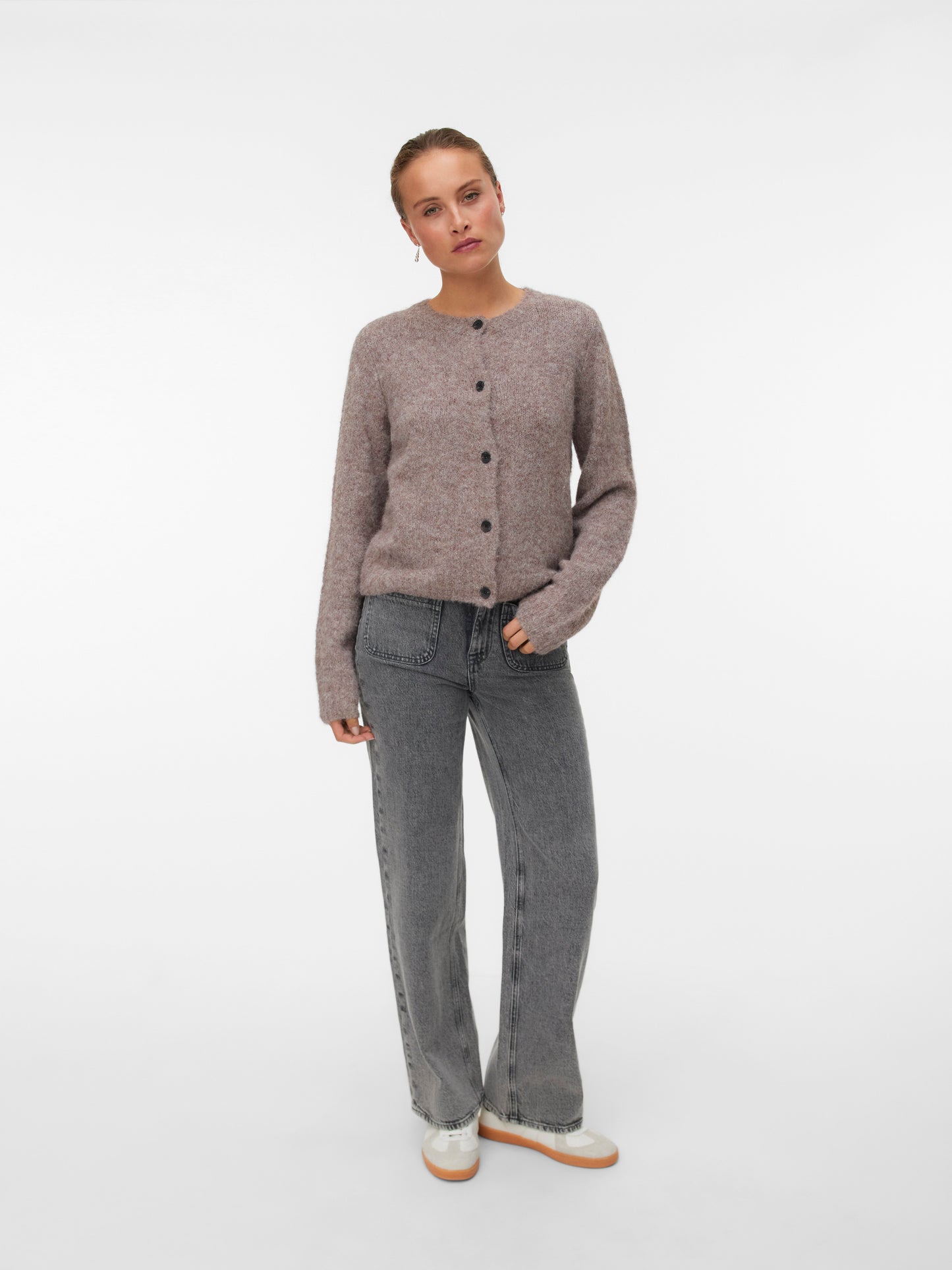 Vmnovah Ls O-neck Button Cardi Ga Noos (Brown Lent)
