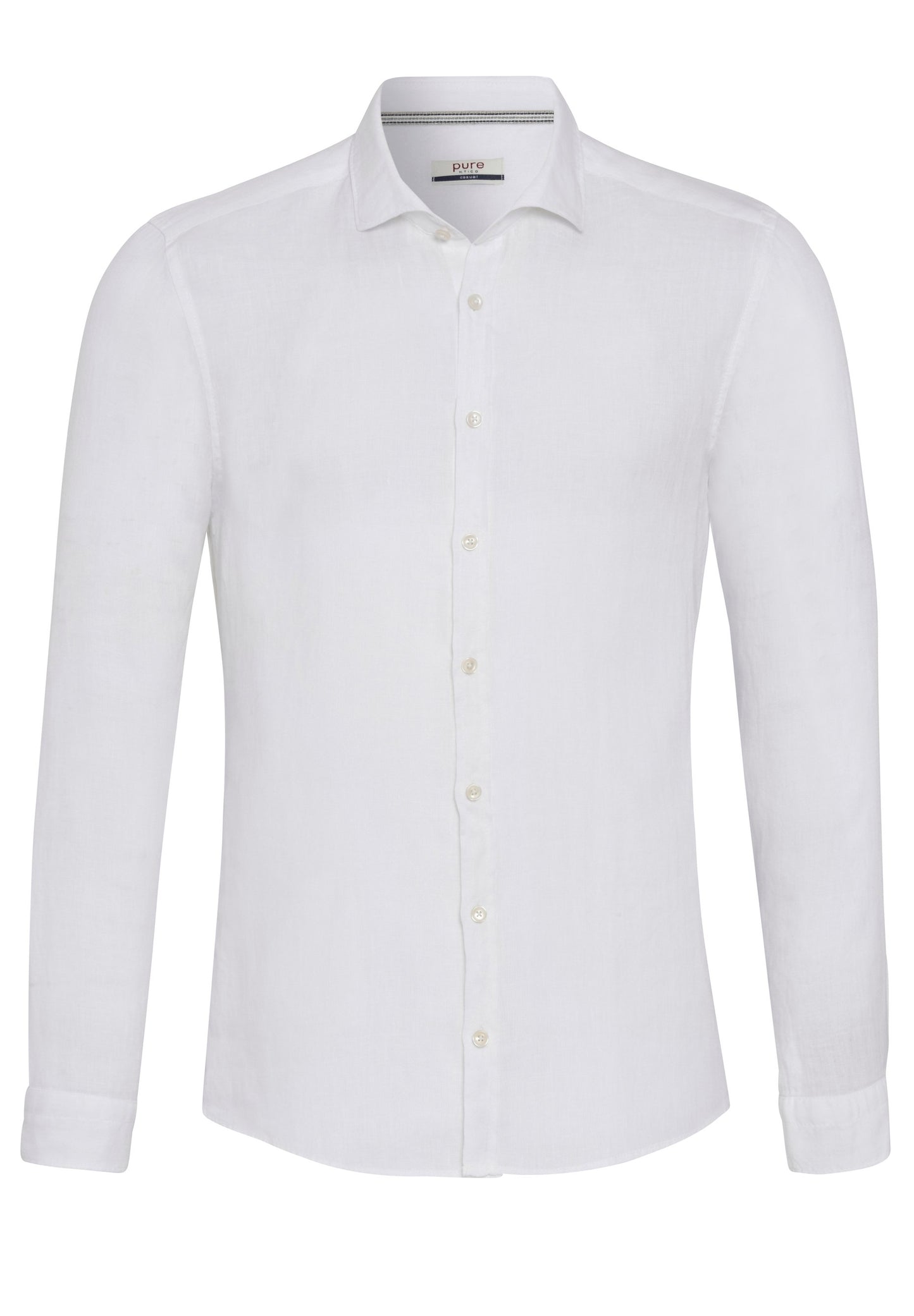 PURE- Casual Hemd Langarm (Uni Weiß)