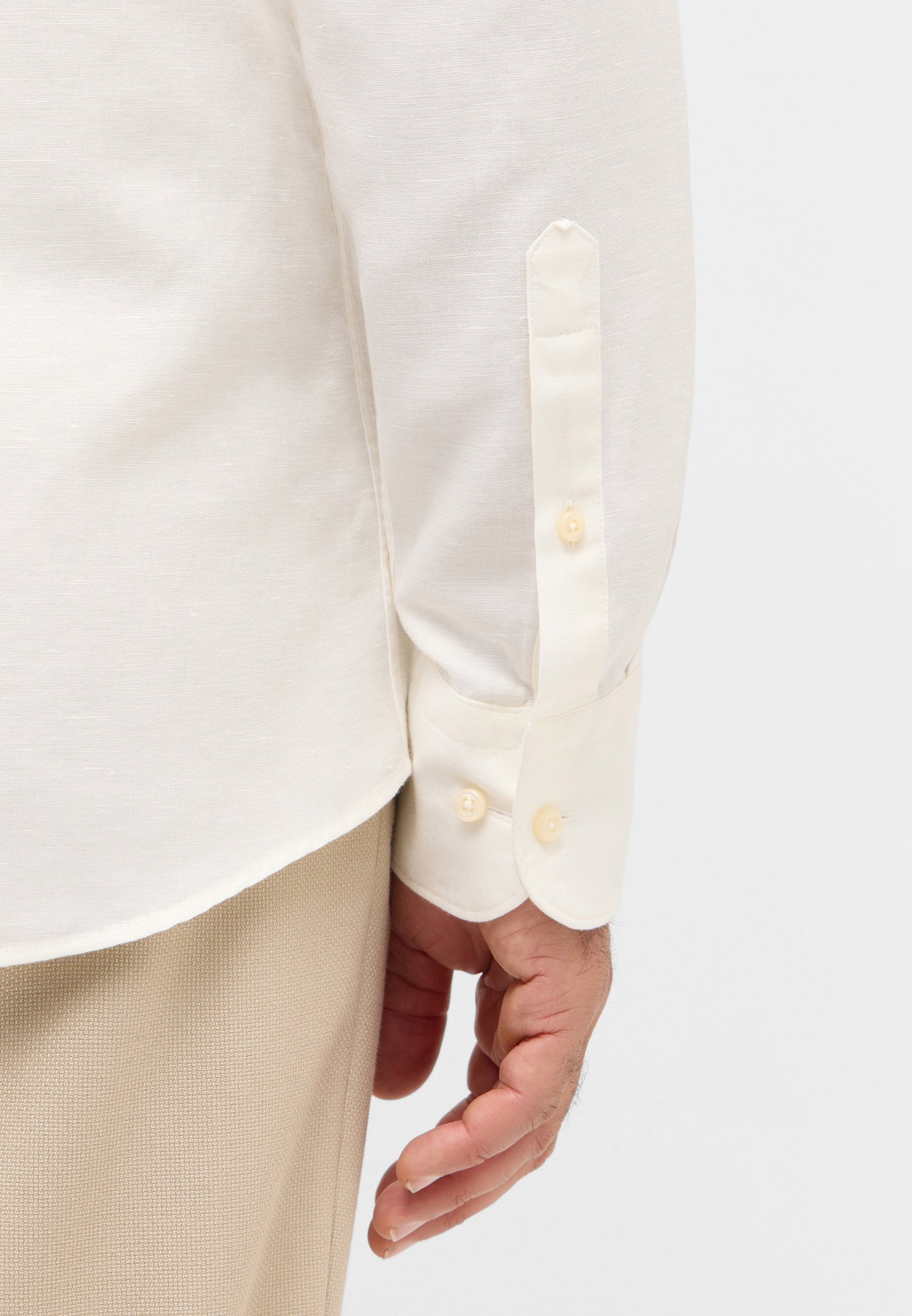 Linen Shirt Twill Langarm (Beige)