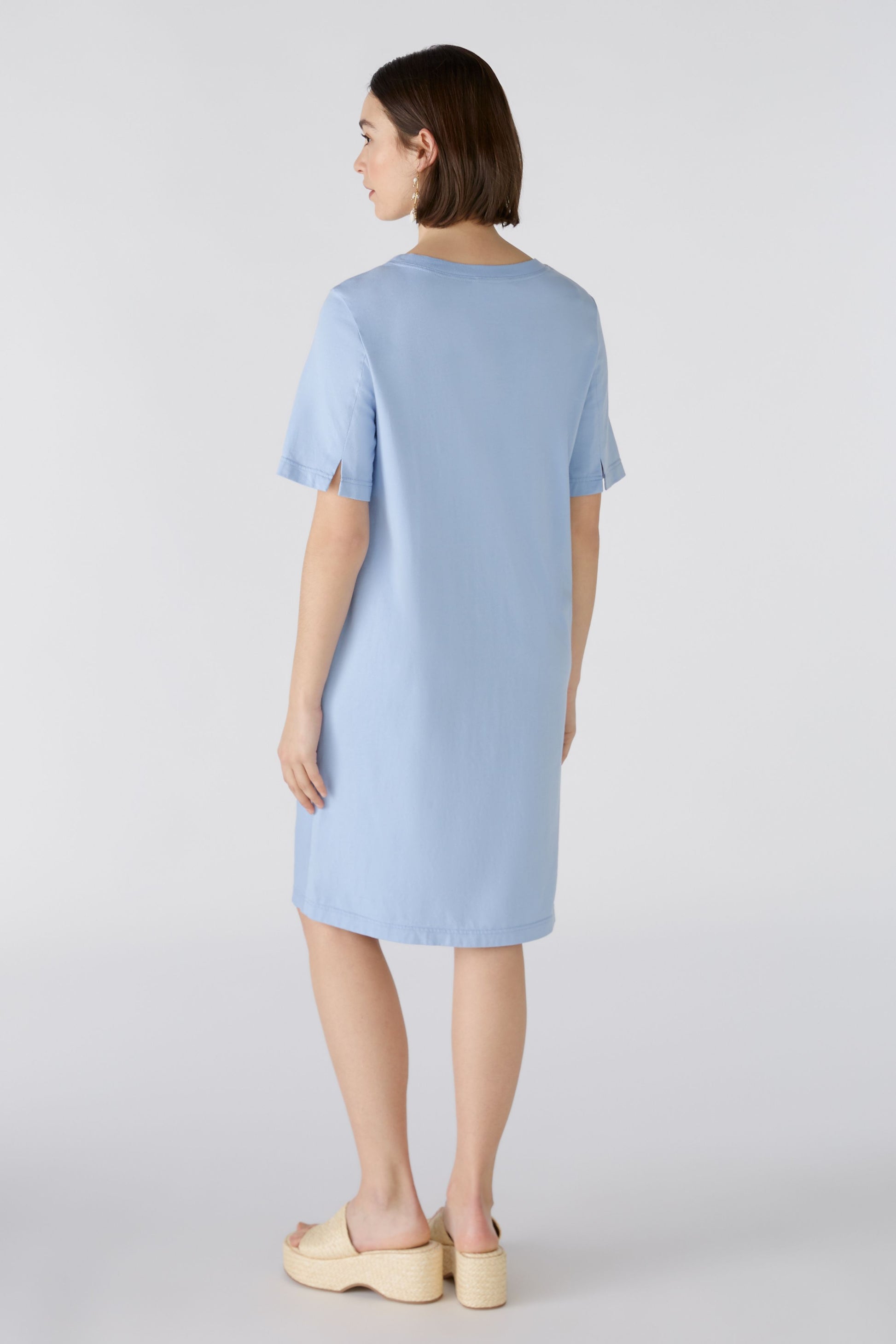 Kleid Leinen-Baumwollpatch (Light Blue)