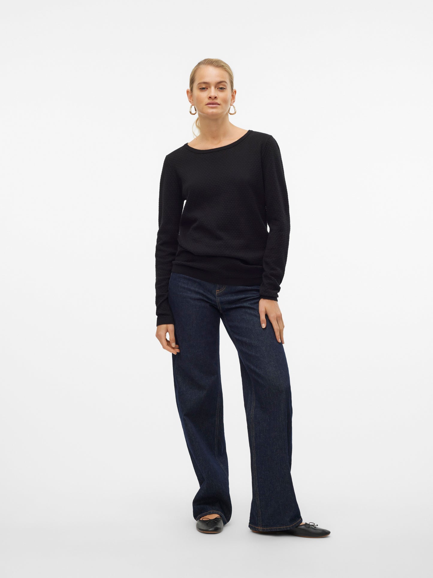 Vmcare Structure Ls O-neck Blou Noos (Black)