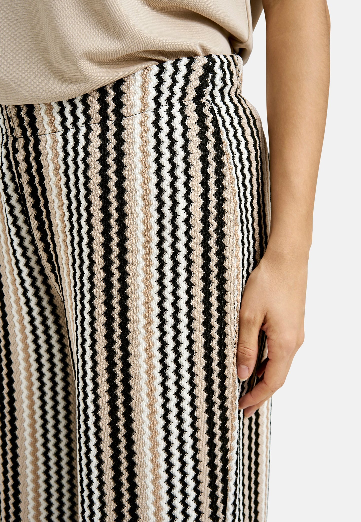 Long Striped Pants (Camel Print)