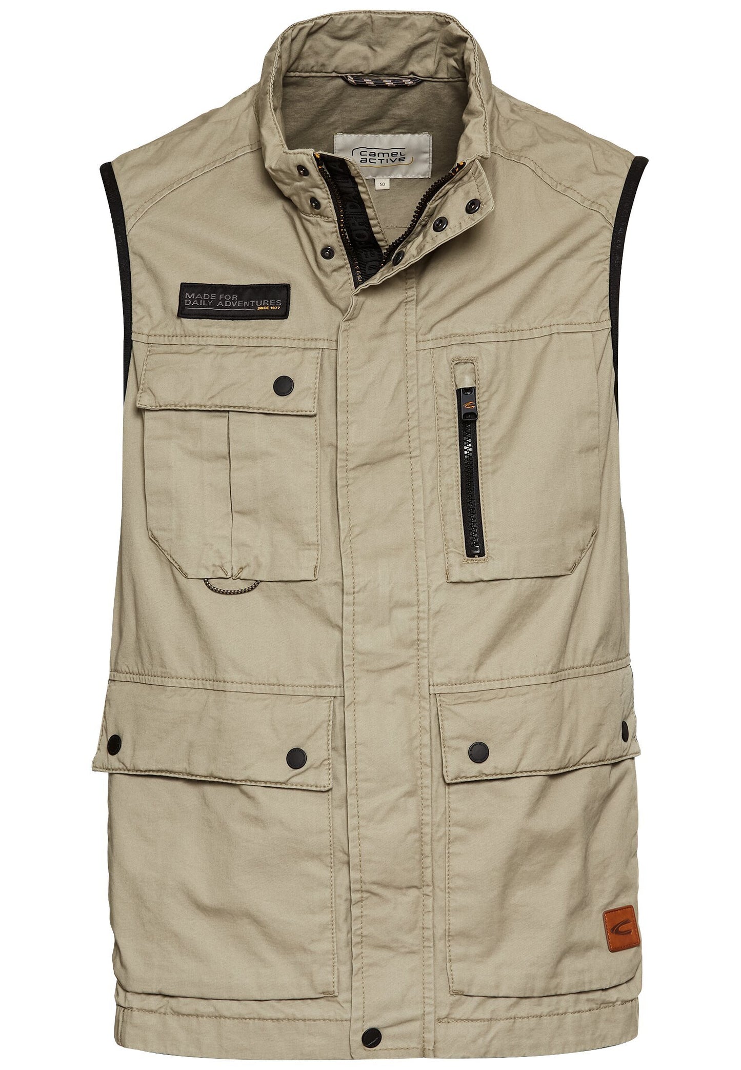Outdoor-Weste mit Stehkragen (Khaki)