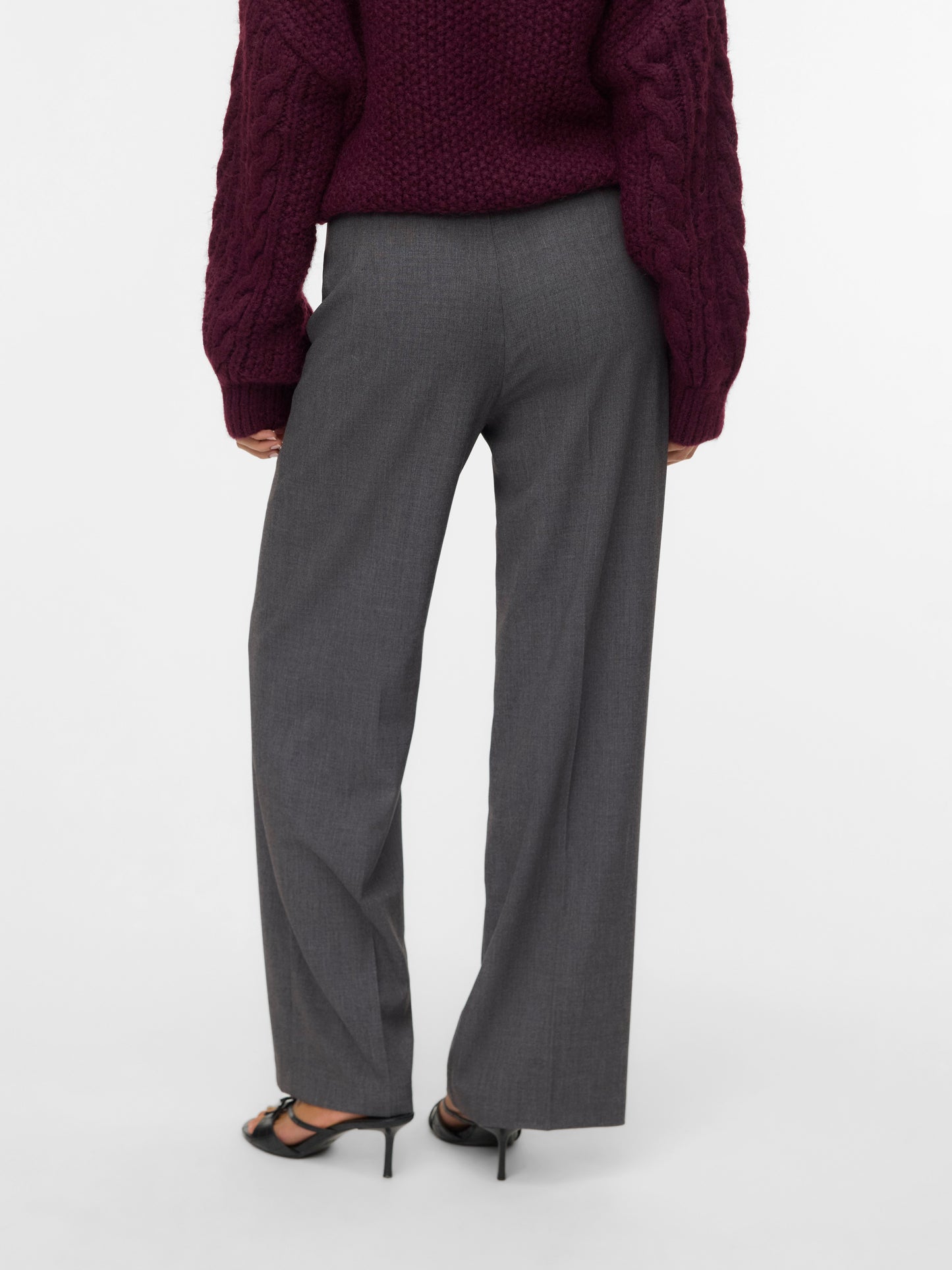 Vmtexas Mw Straight Pant Noos (Dark Grey Mel)
